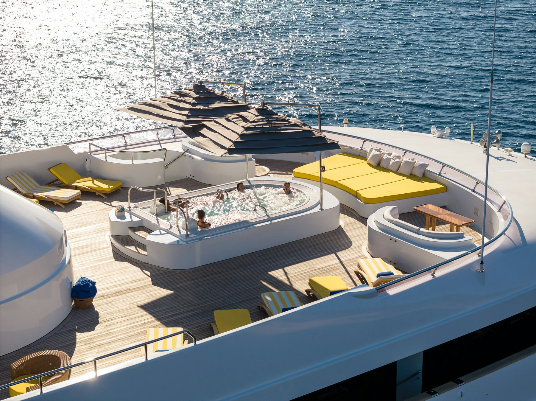 a group of boats on a dock aboard BOADICEA Yacht for Charter
