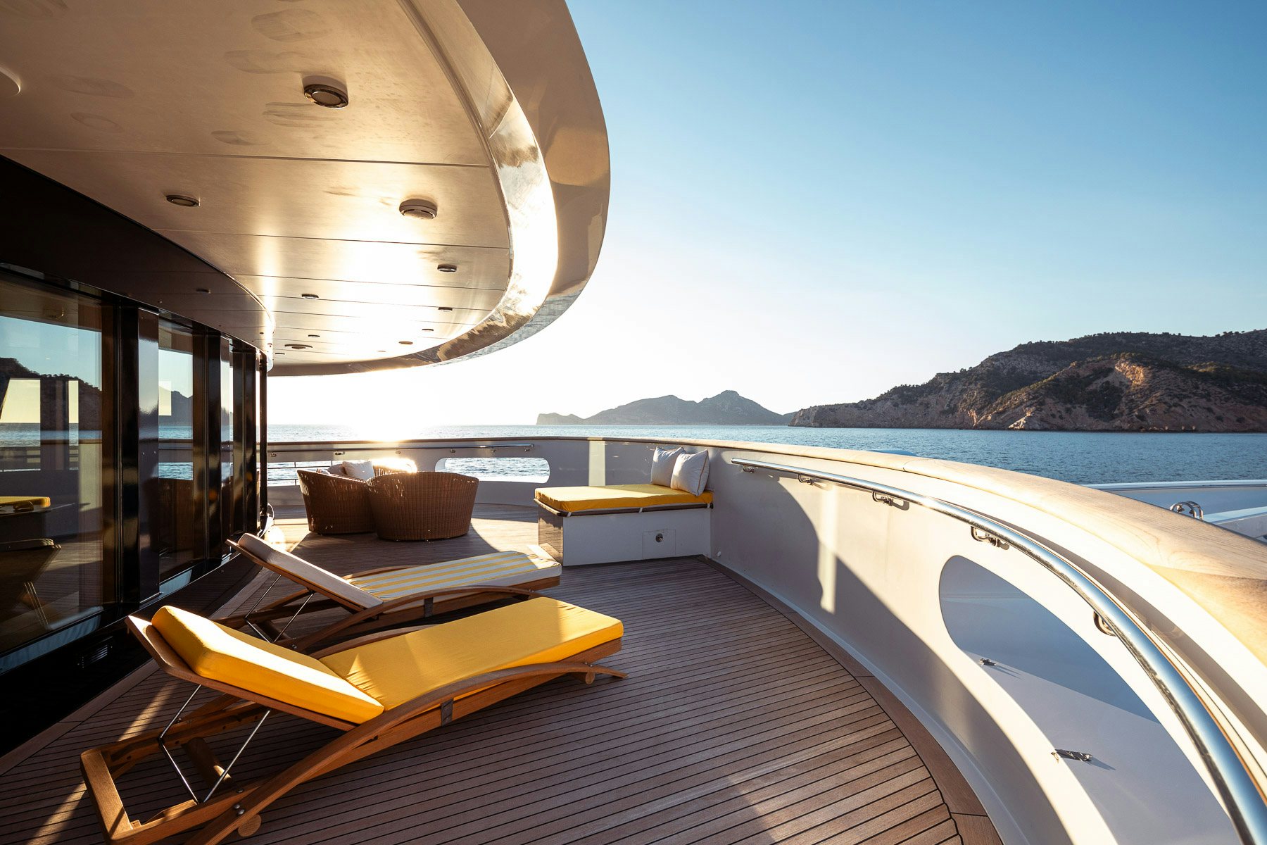 a boat on a deck aboard BOADICEA Yacht for Charter