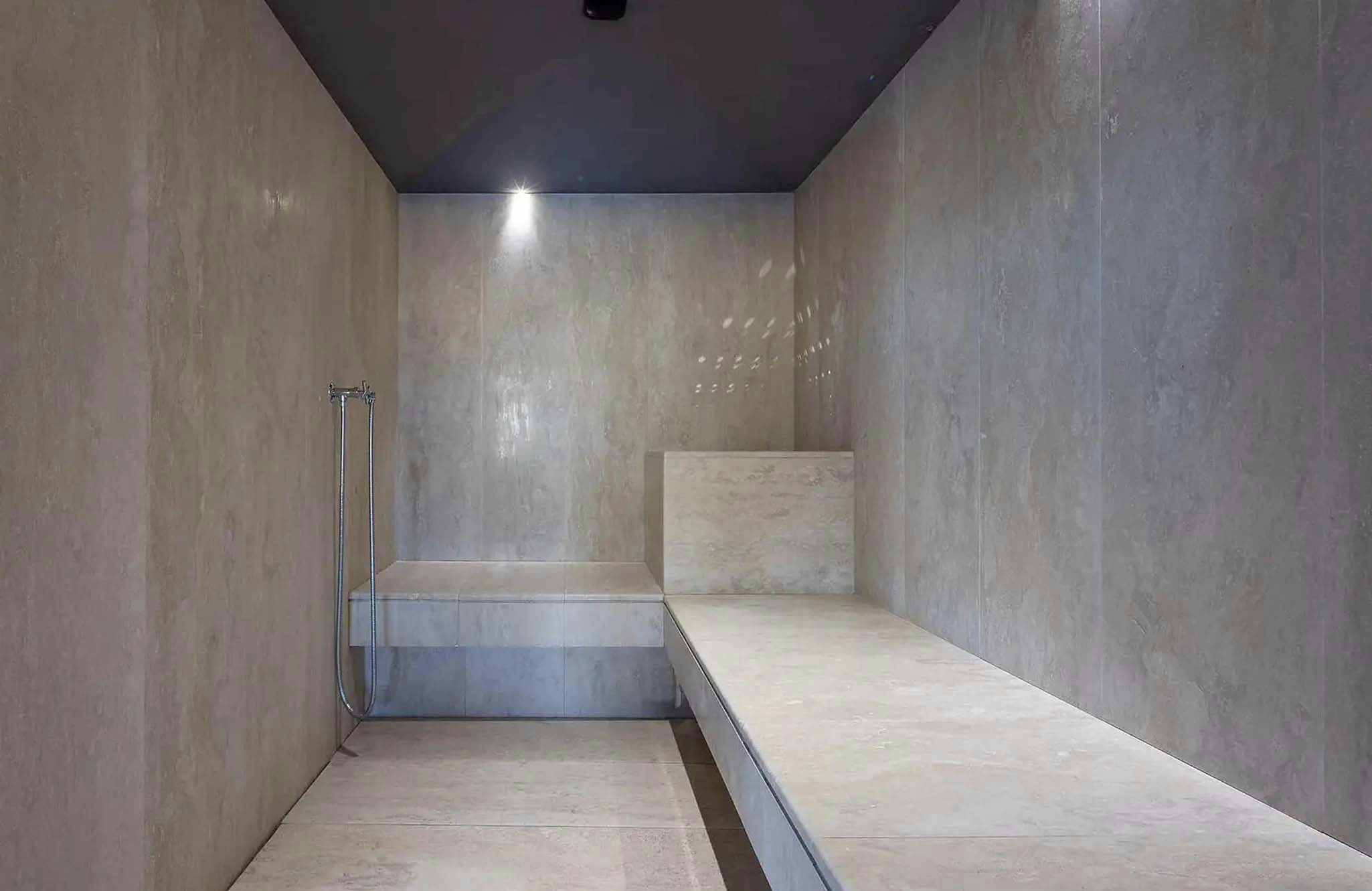 a room with a large wall aboard BOADICEA Yacht for Charter