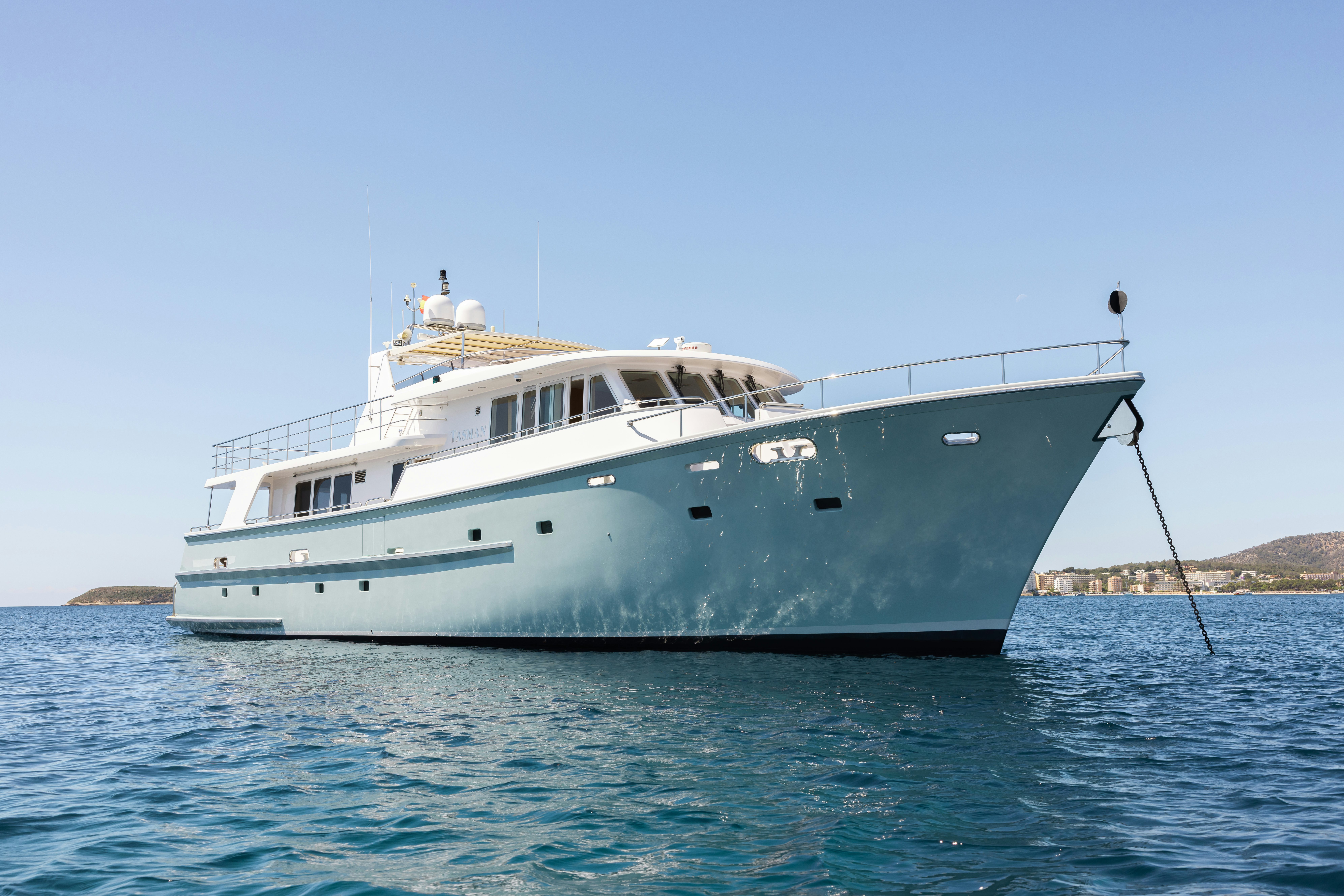 a boat in the water aboard TASMAN Yacht for Sale