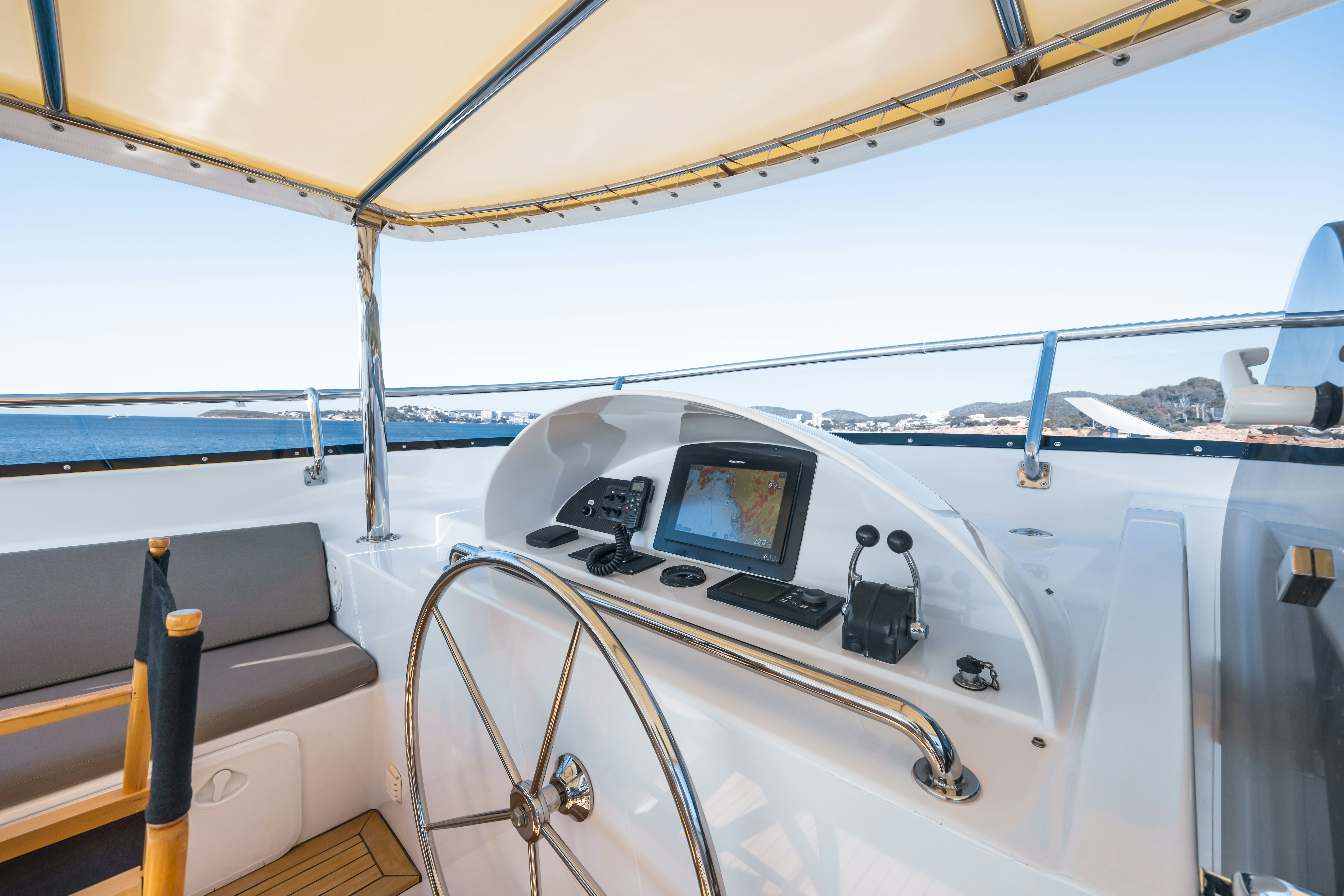 a boat with a laptop on it aboard TASMAN Yacht for Sale