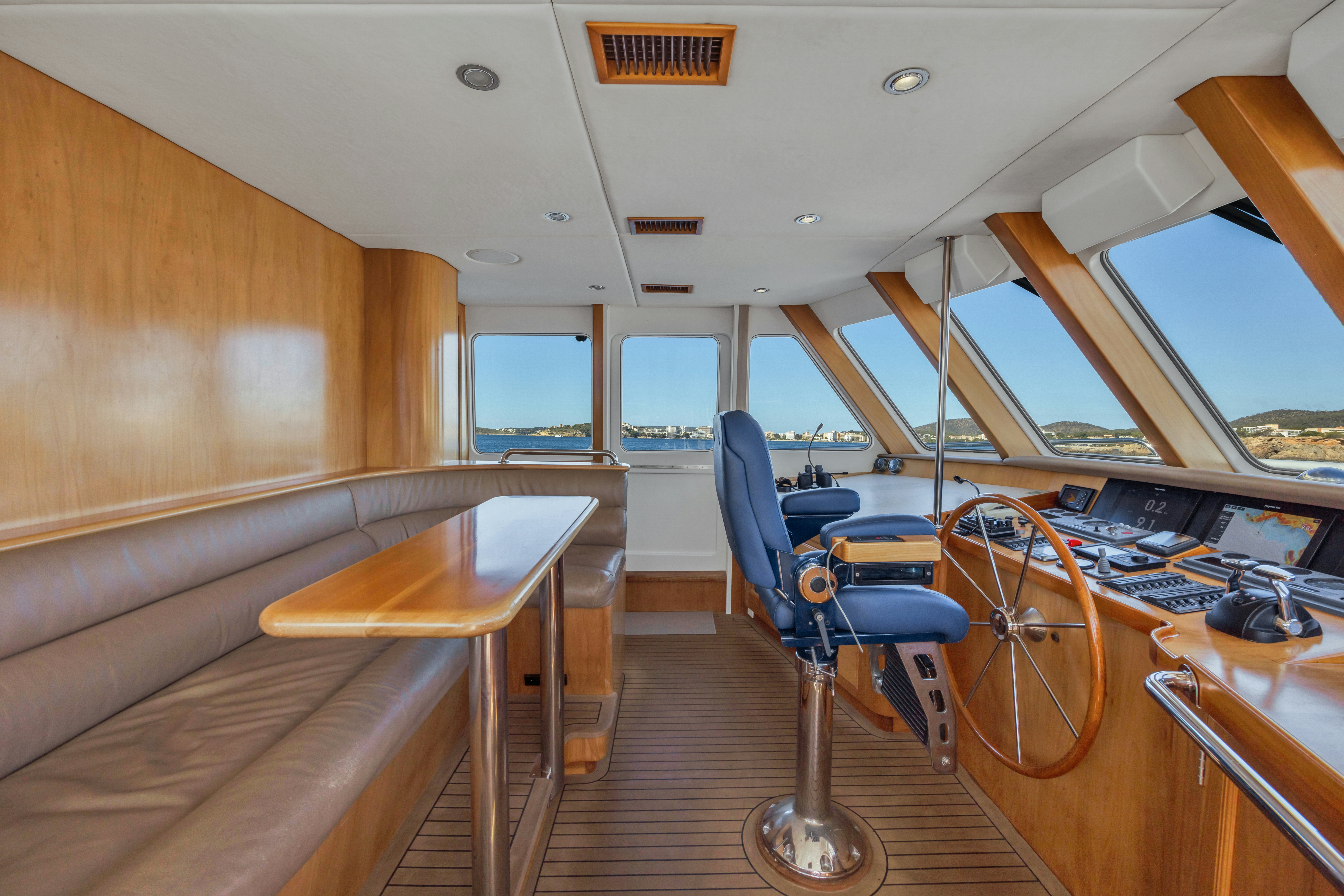 inside of a vehicle aboard TASMAN Yacht for Sale