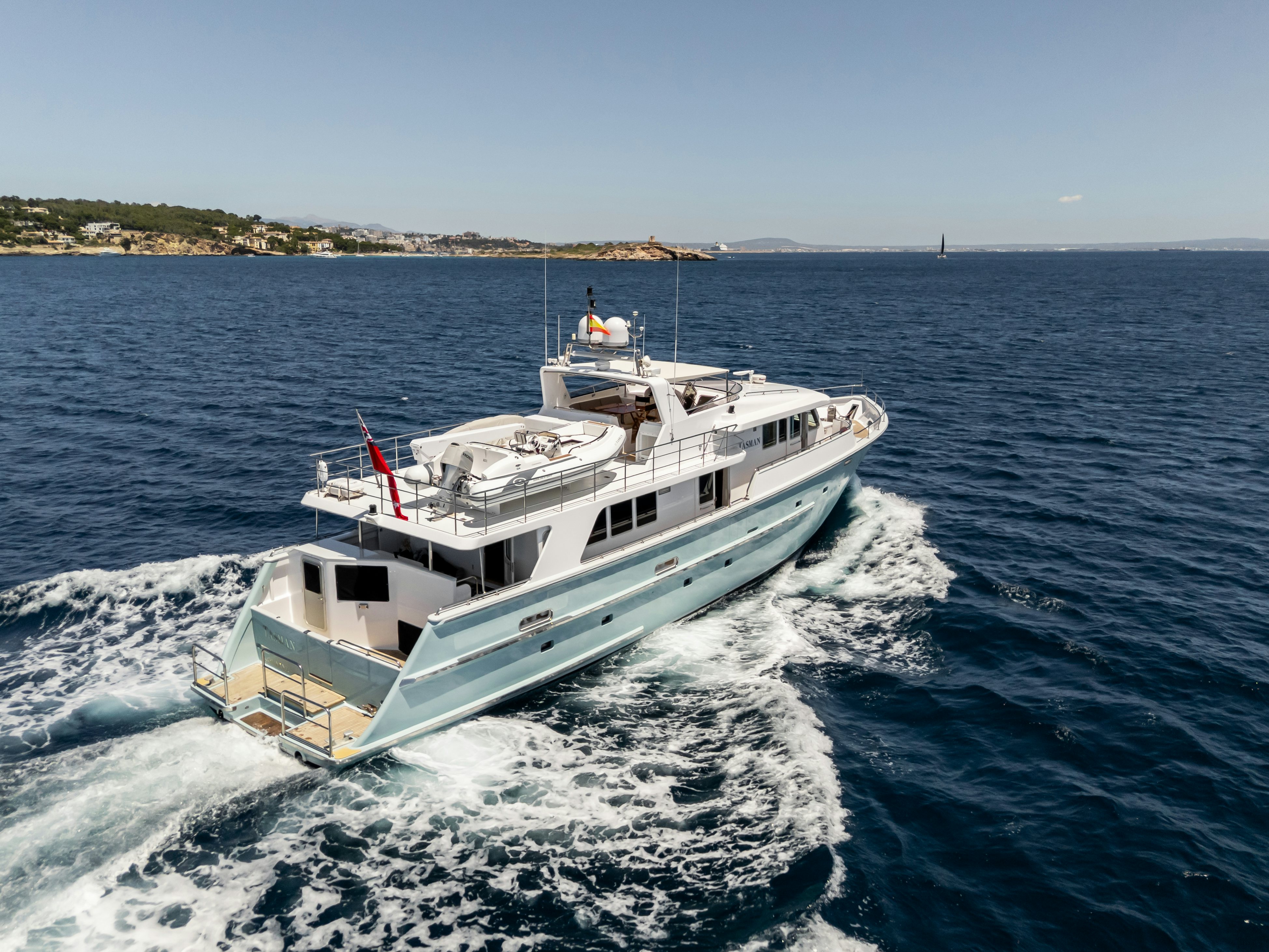 a boat on the water aboard TASMAN Yacht for Sale
