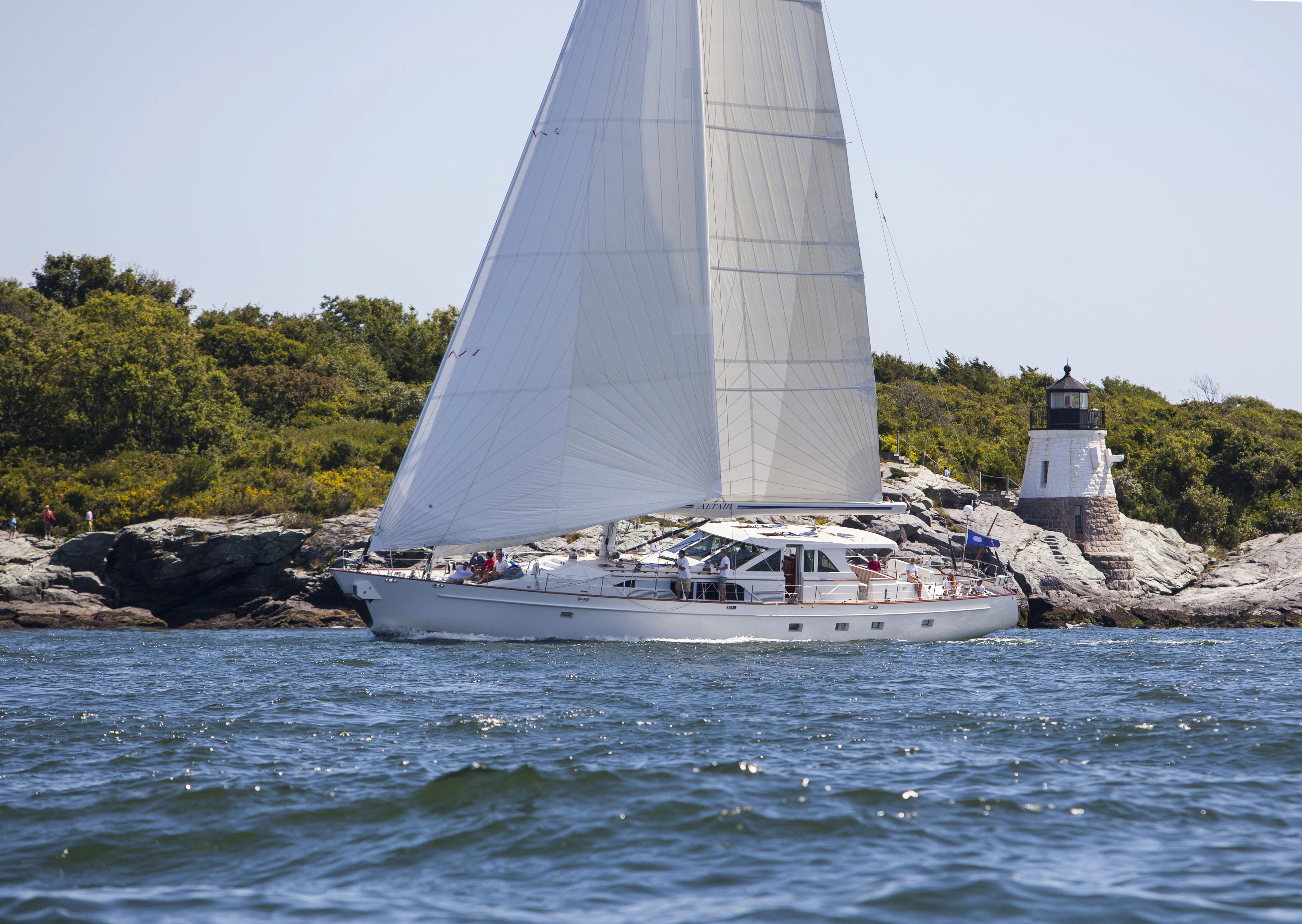 a boat sailing on the water aboard ALTAIR Yacht for Sale