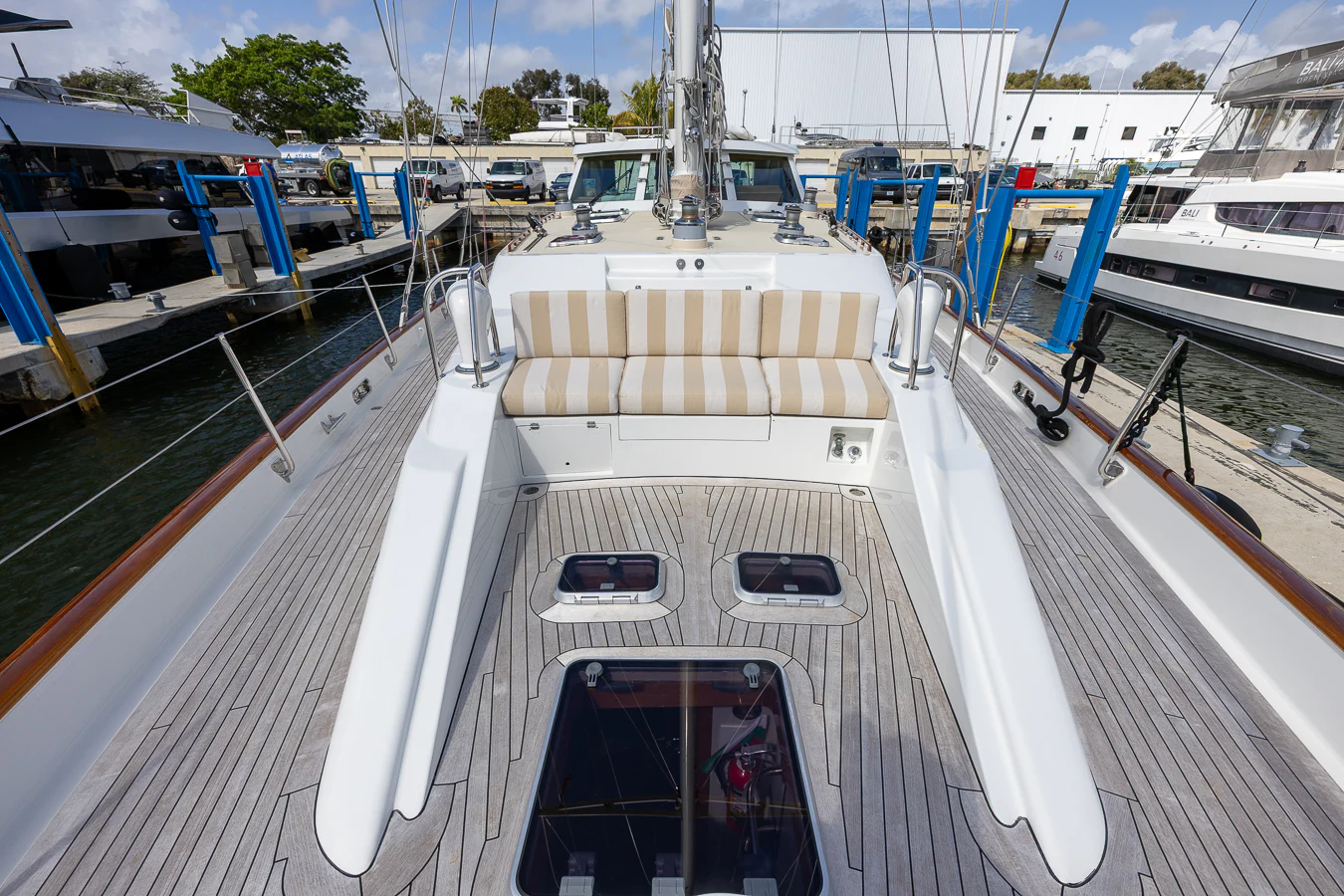 a boat in a harbor aboard ALTAIR Yacht for Sale