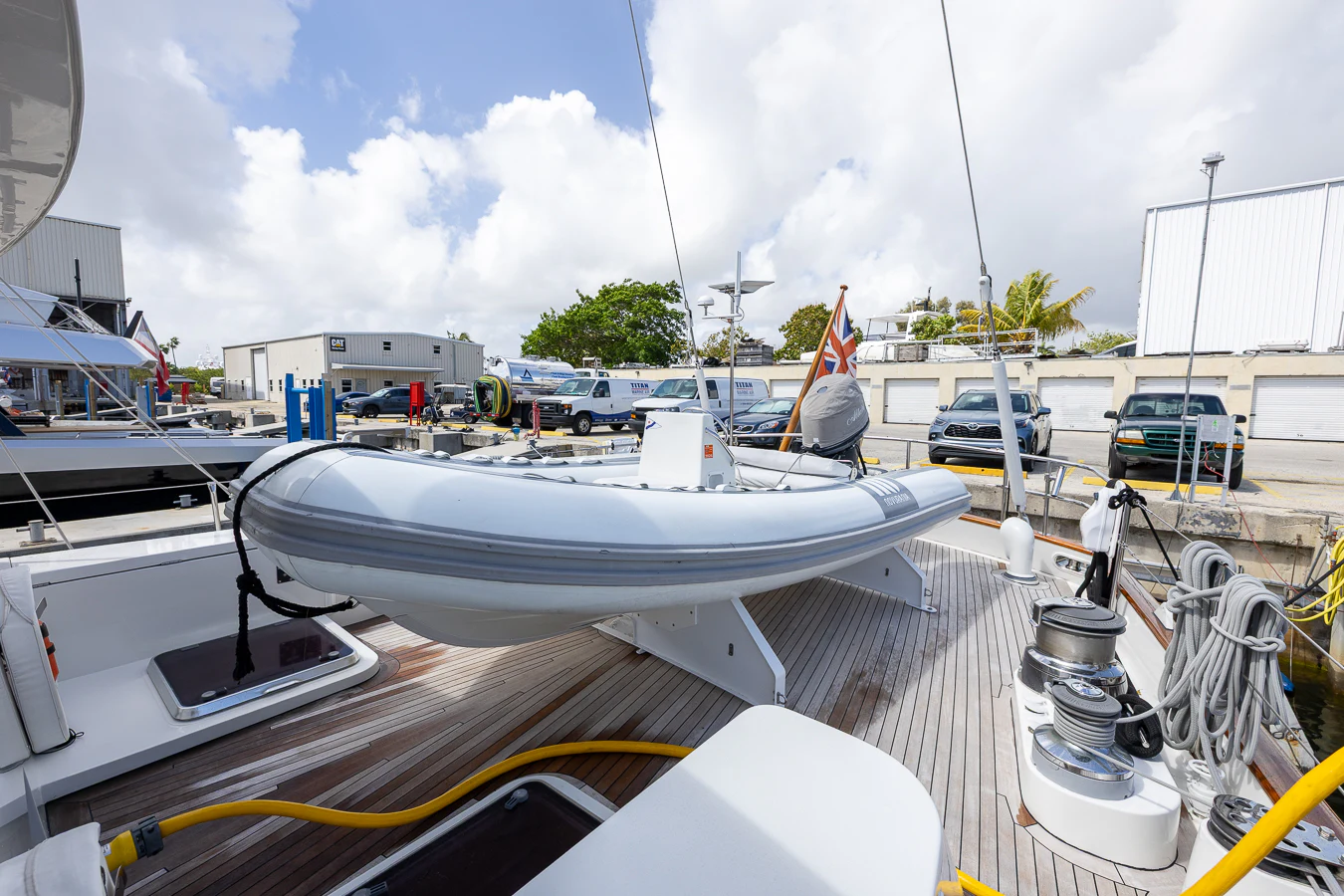a boat in a harbor aboard ALTAIR Yacht for Sale