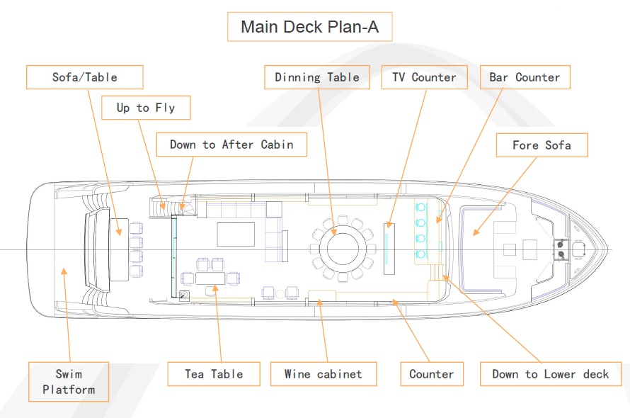 diagram aboard ALLEGRO FLYBRIDGE 98 Yacht for Sale