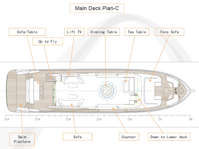diagram aboard ALLEGRO FLYBRIDGE 98 Yacht for Sale