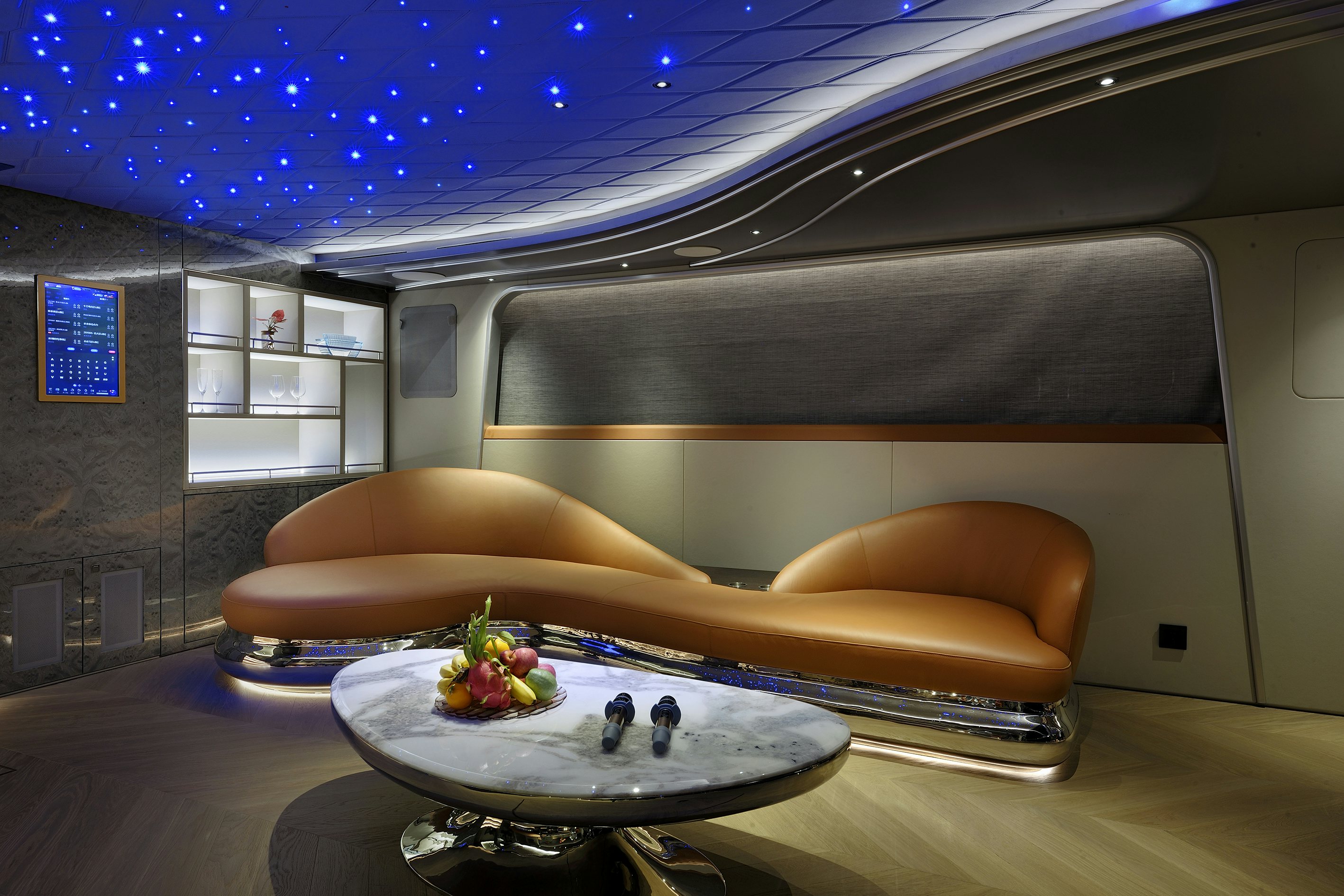 a person lying on a couch aboard ALLEGRO FLYBRIDGE 98 Yacht for Sale