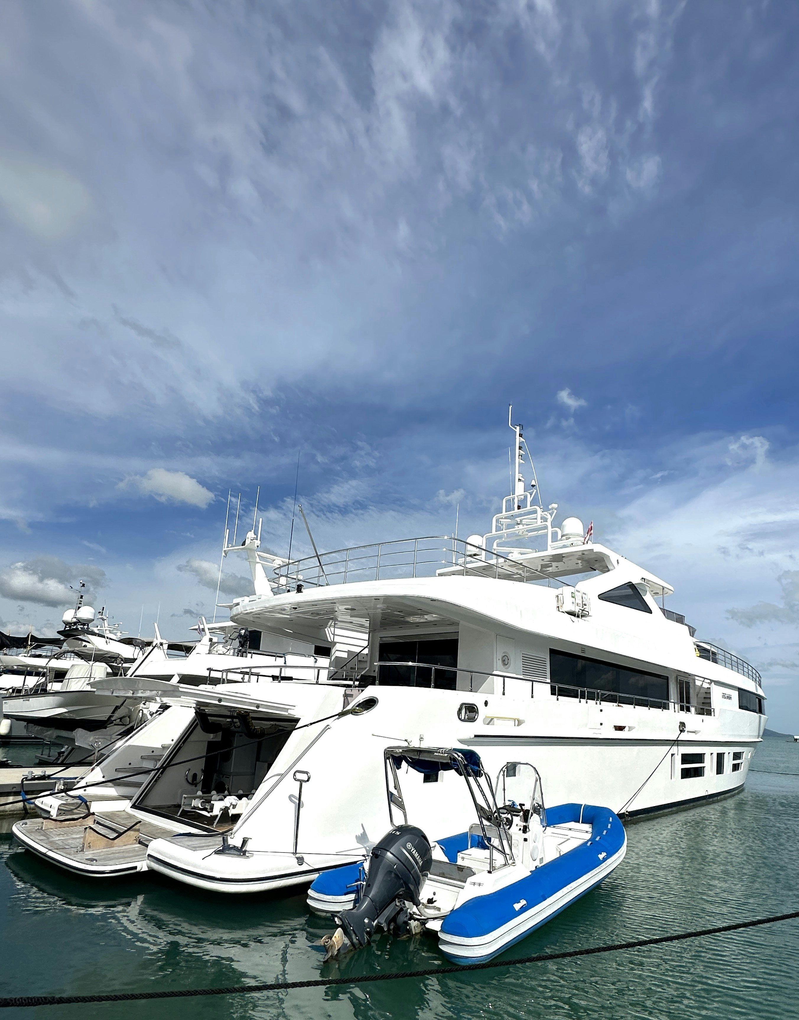 a boat in the water aboard INDIANA Yacht for Charter