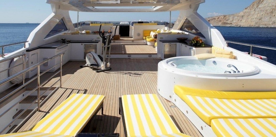 a boat on the water aboard INDIANA Yacht for Charter