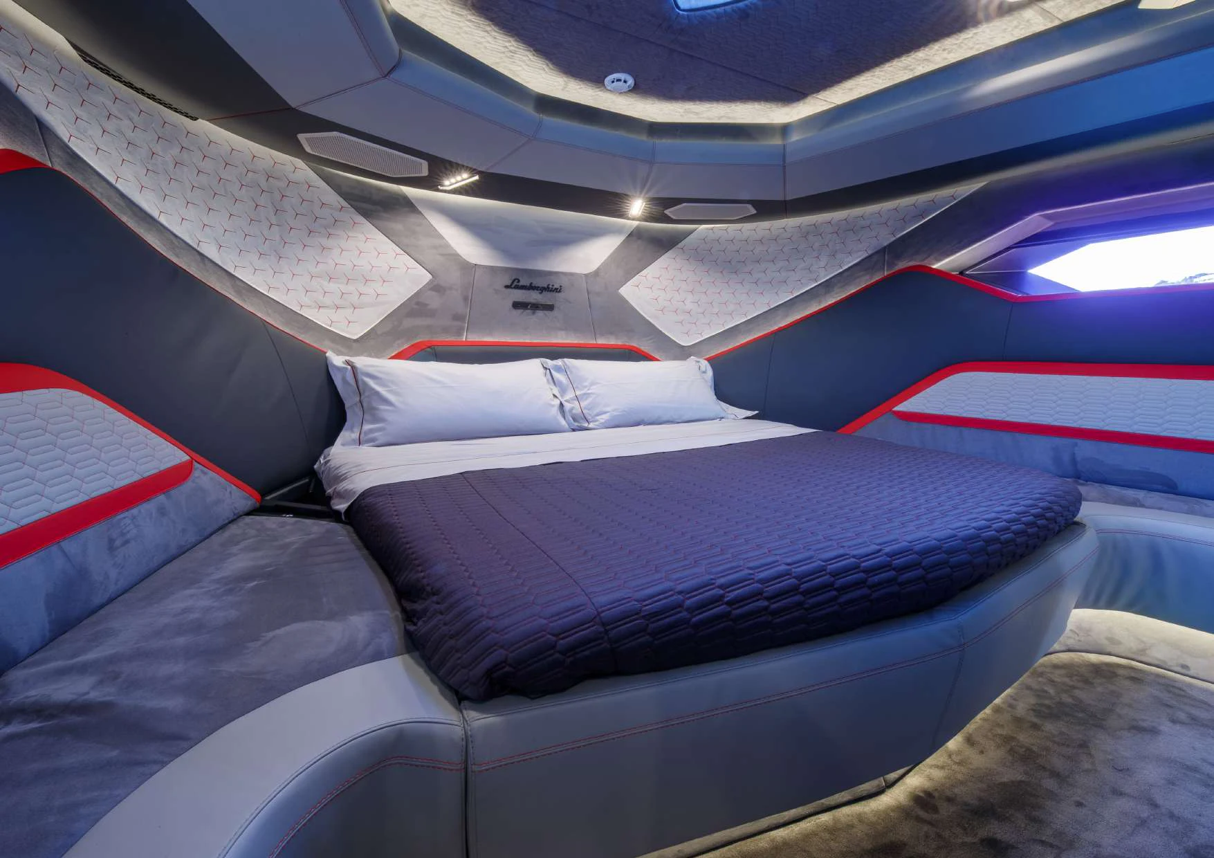 inside of a car aboard FAST ONE Yacht for Charter