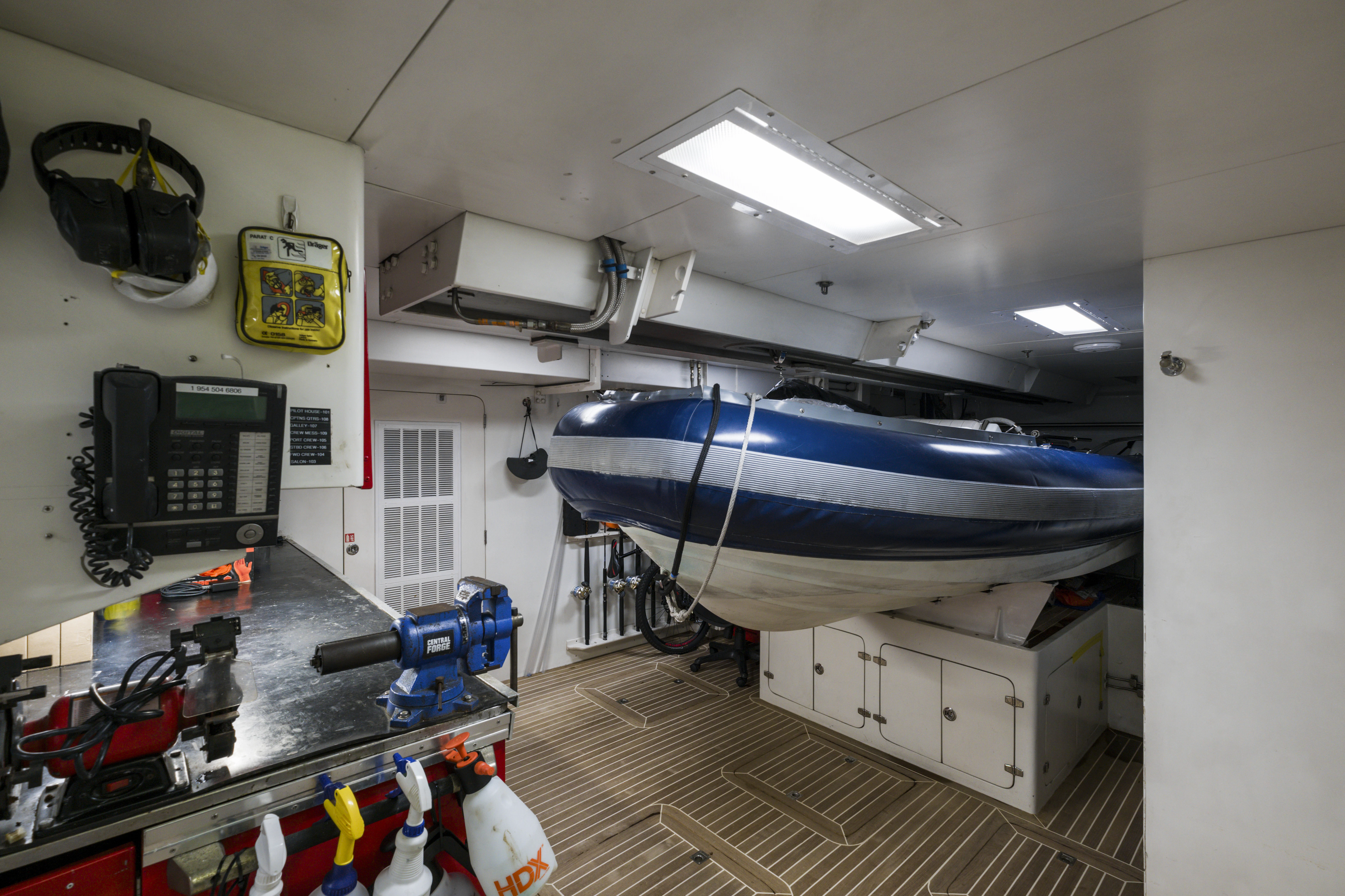 a room with machinery and equipment aboard DUCHESS Yacht for Sale