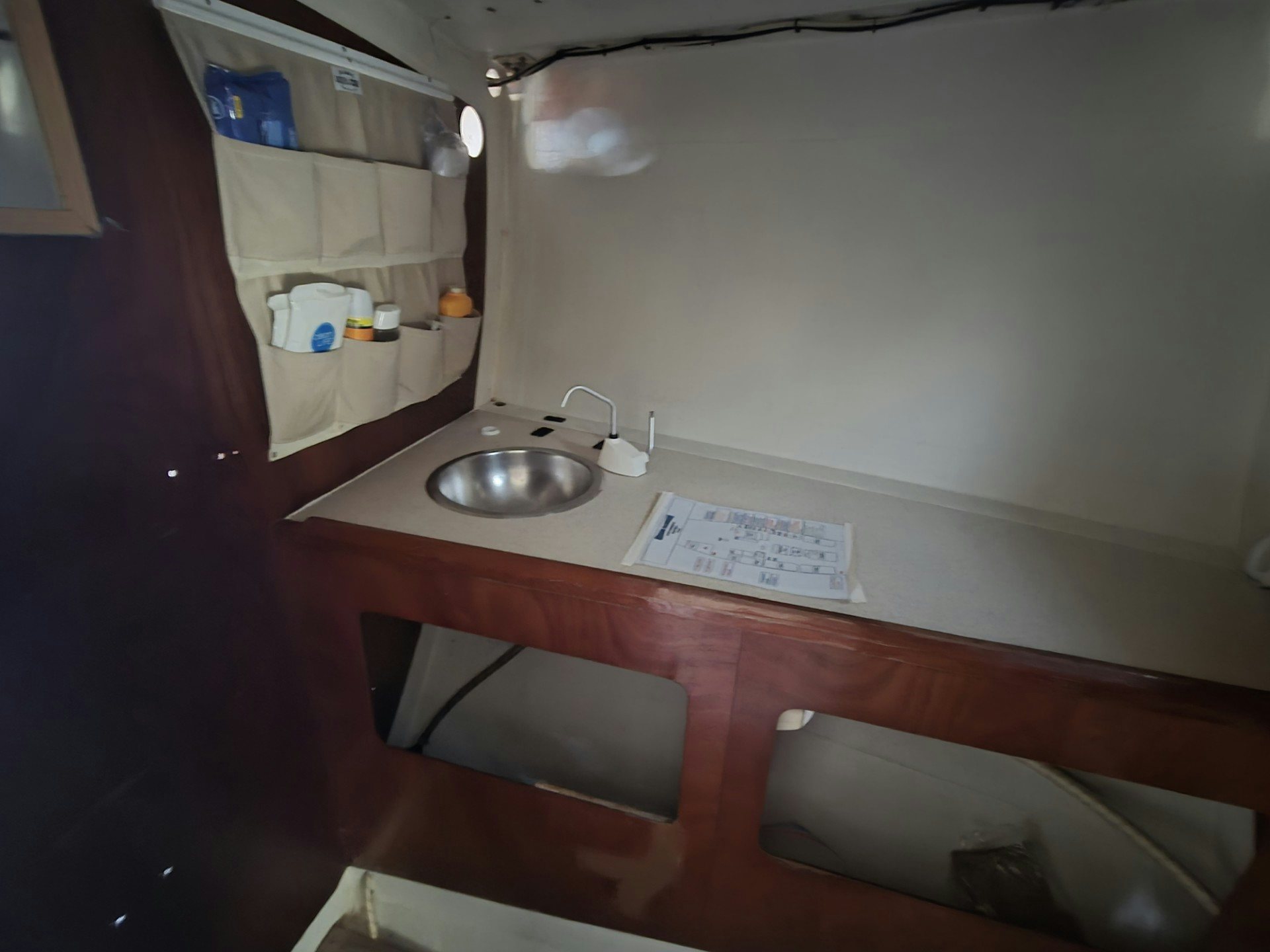 a sink and a counter aboard GRAND ILLUSION Yacht for Sale