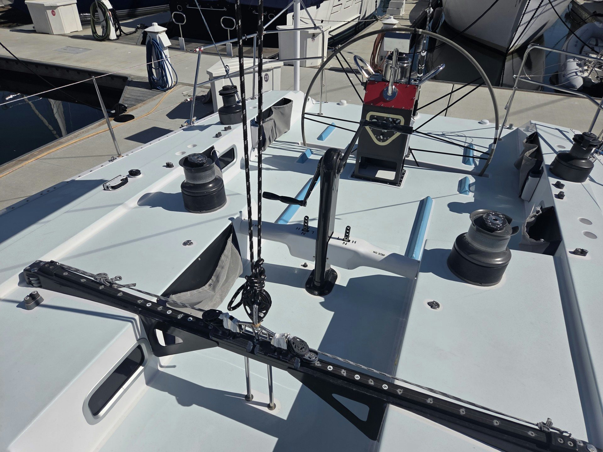 a white machine with black tubes aboard GRAND ILLUSION Yacht for Sale