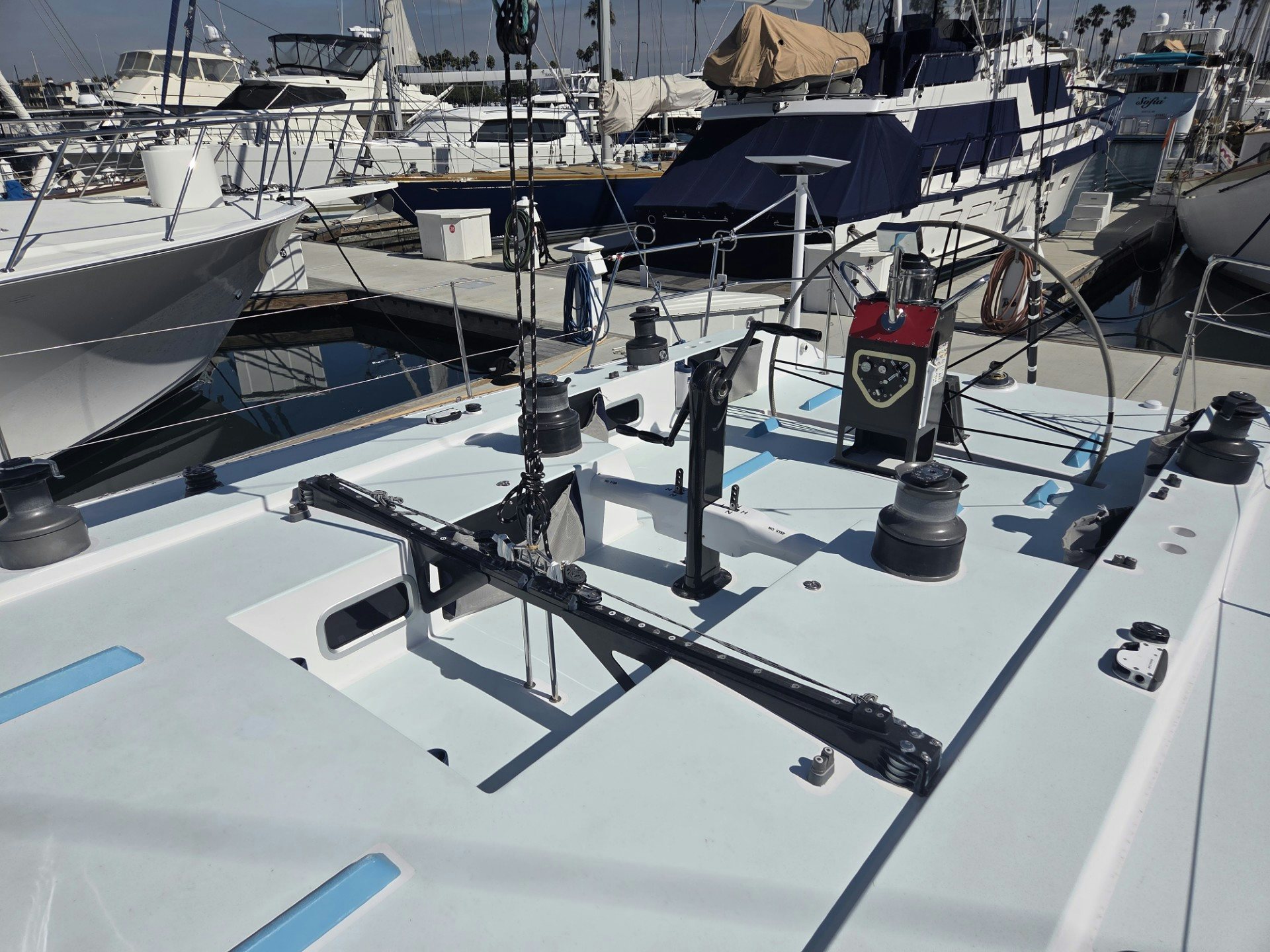 a boat with a number on it aboard GRAND ILLUSION Yacht for Sale