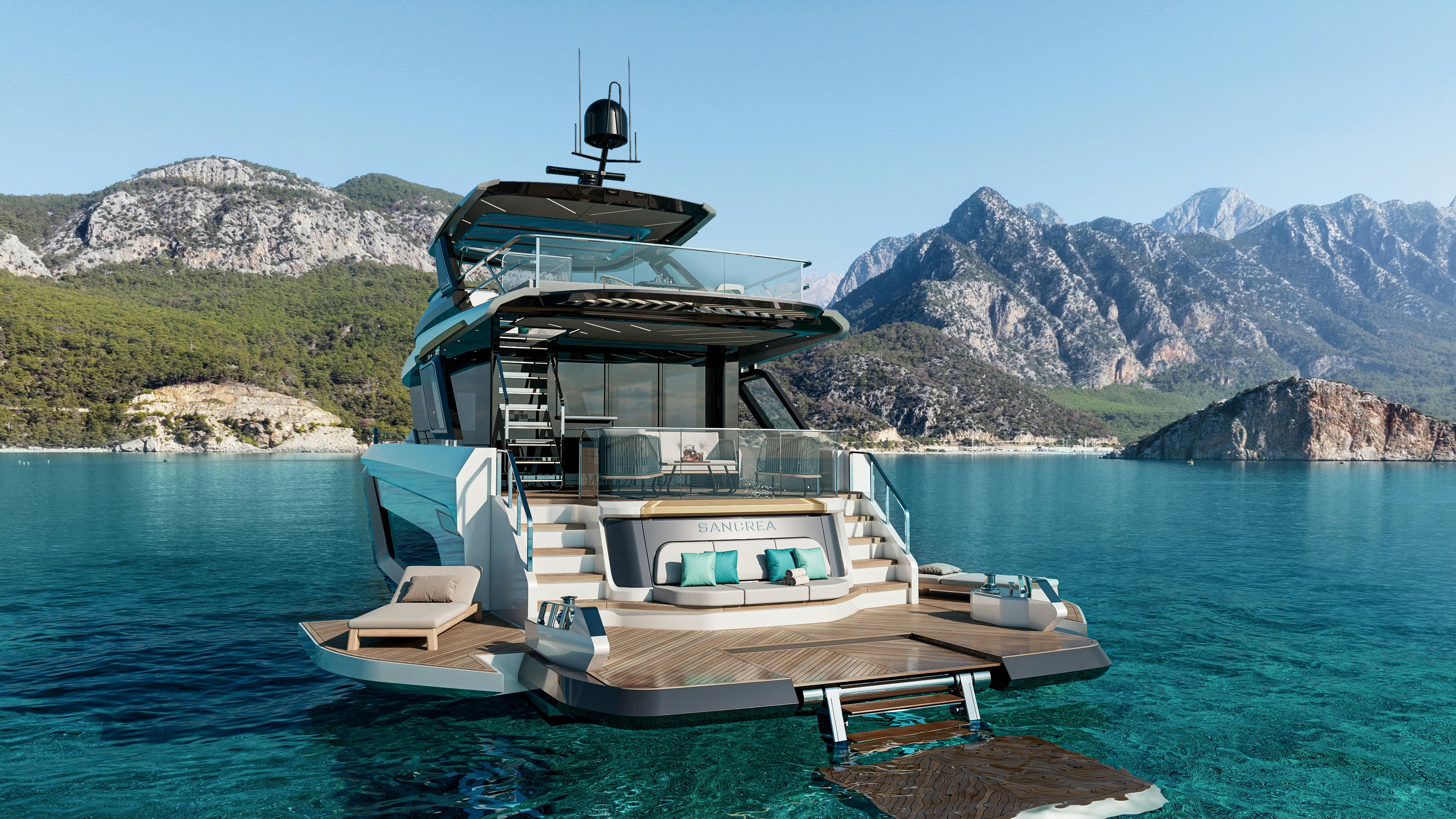 a boat on the water aboard SANCREA 70 Yacht for Sale