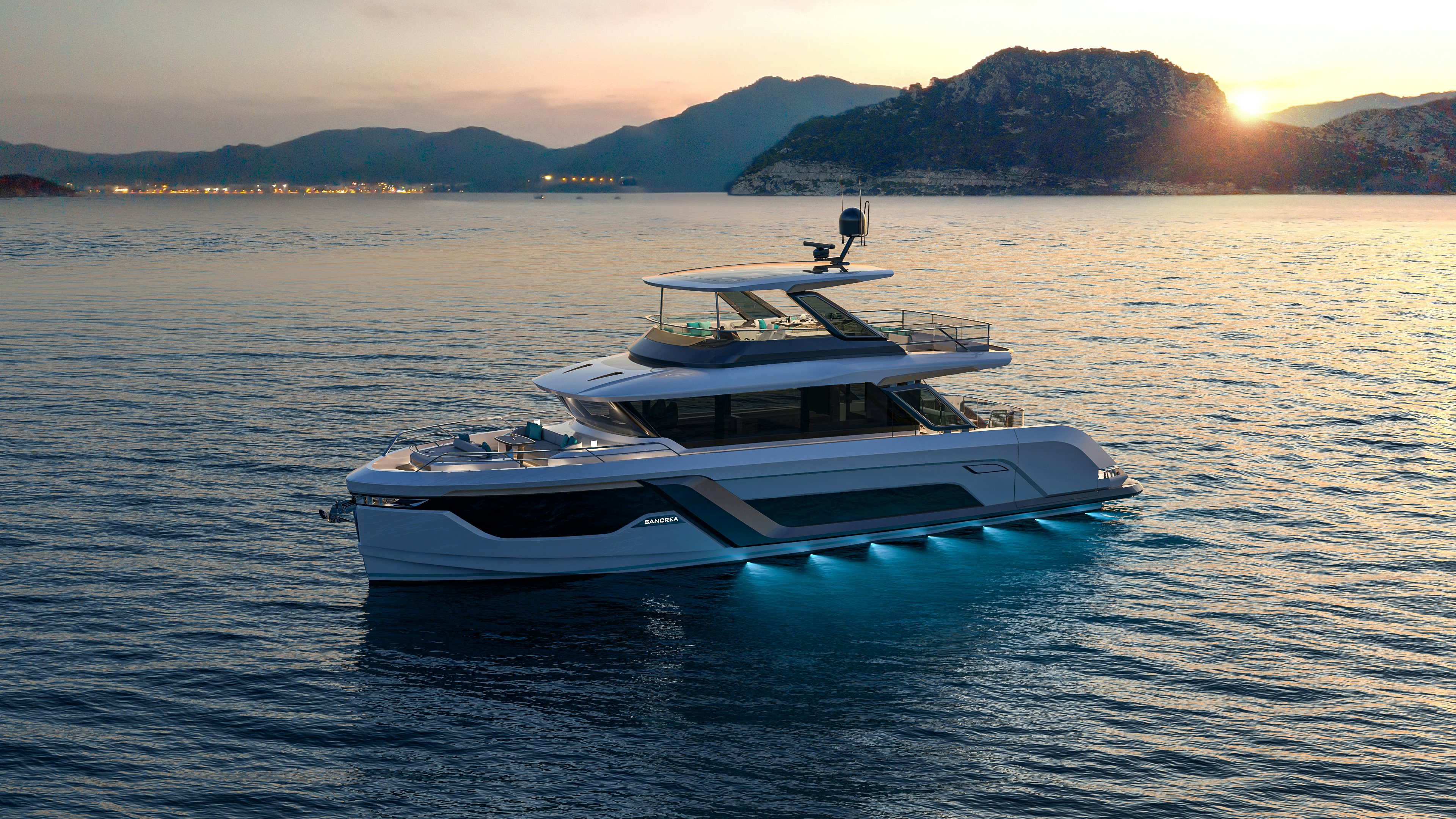 a boat in the water aboard SANCREA 70 Yacht for Sale