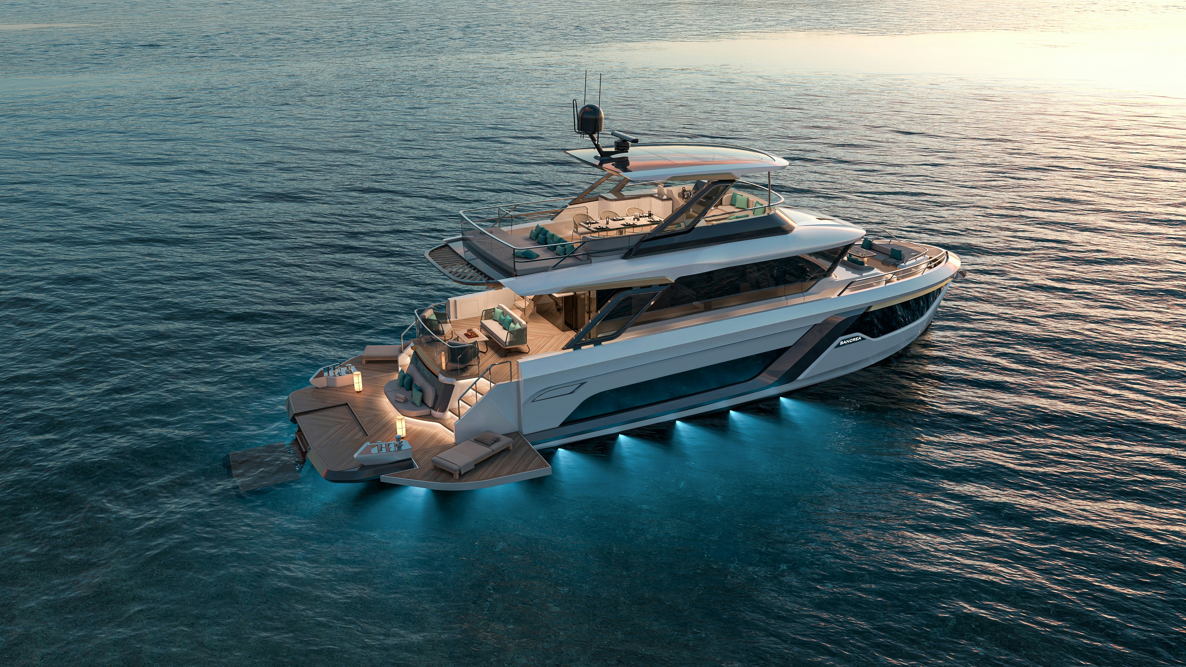 a boat on the water aboard SANCREA 70 Yacht for Sale