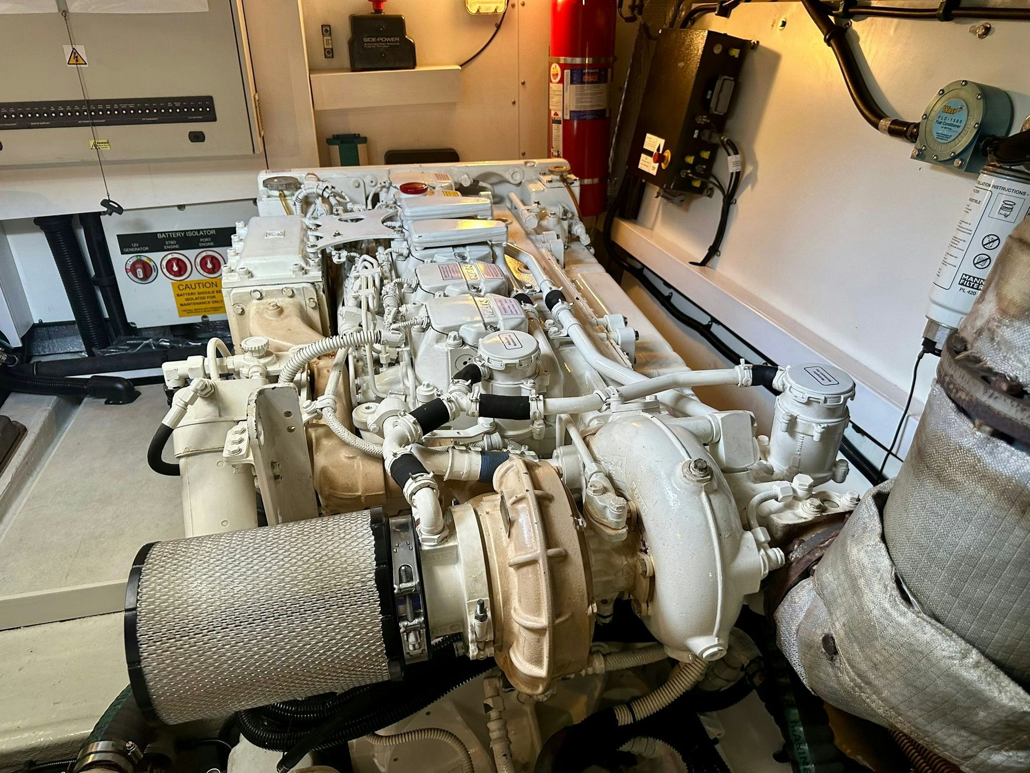 a machine with a large engine aboard QUICKSILVER I Yacht for Sale