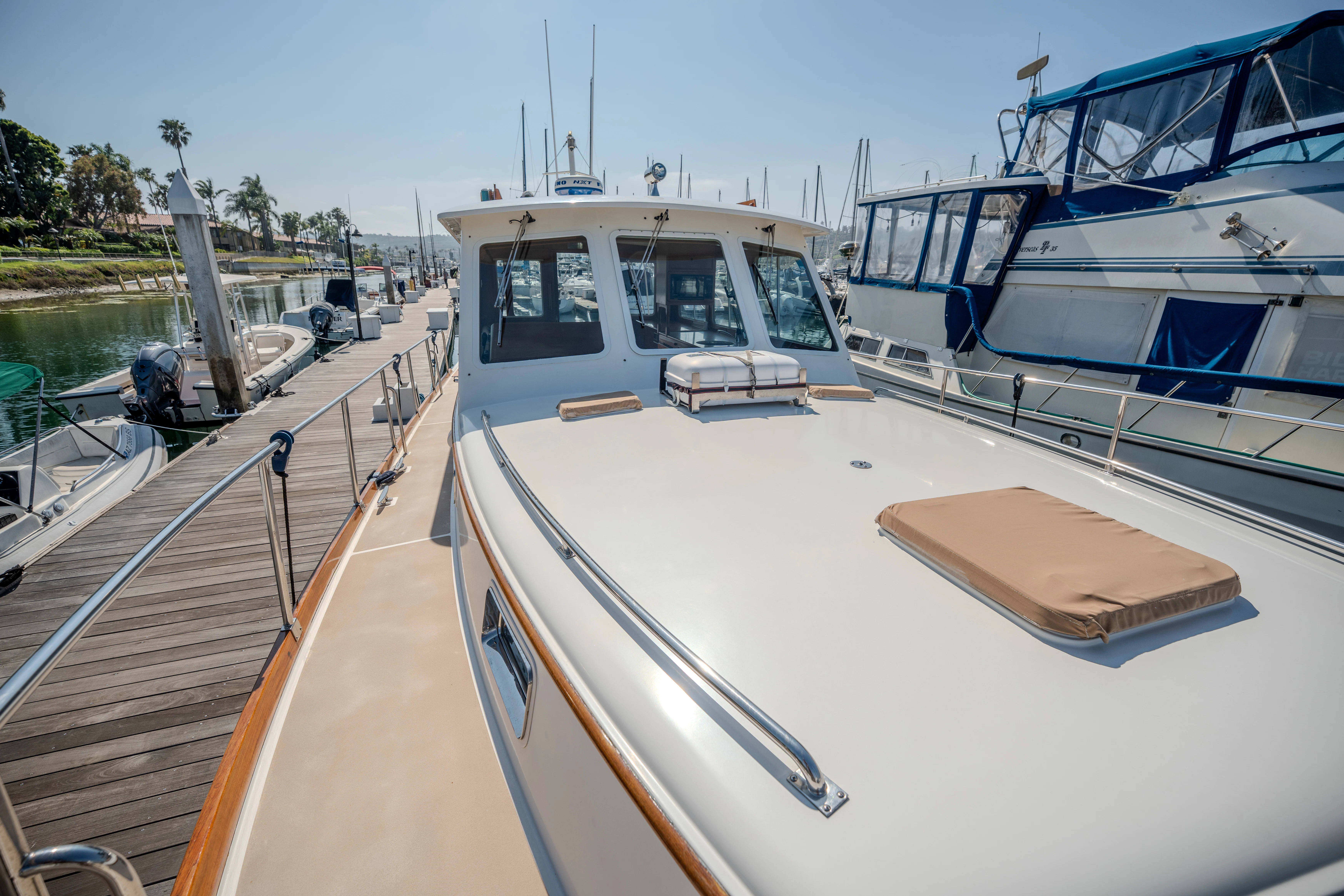 a group of boats are parked on a dock aboard OSPREY Yacht for Sale