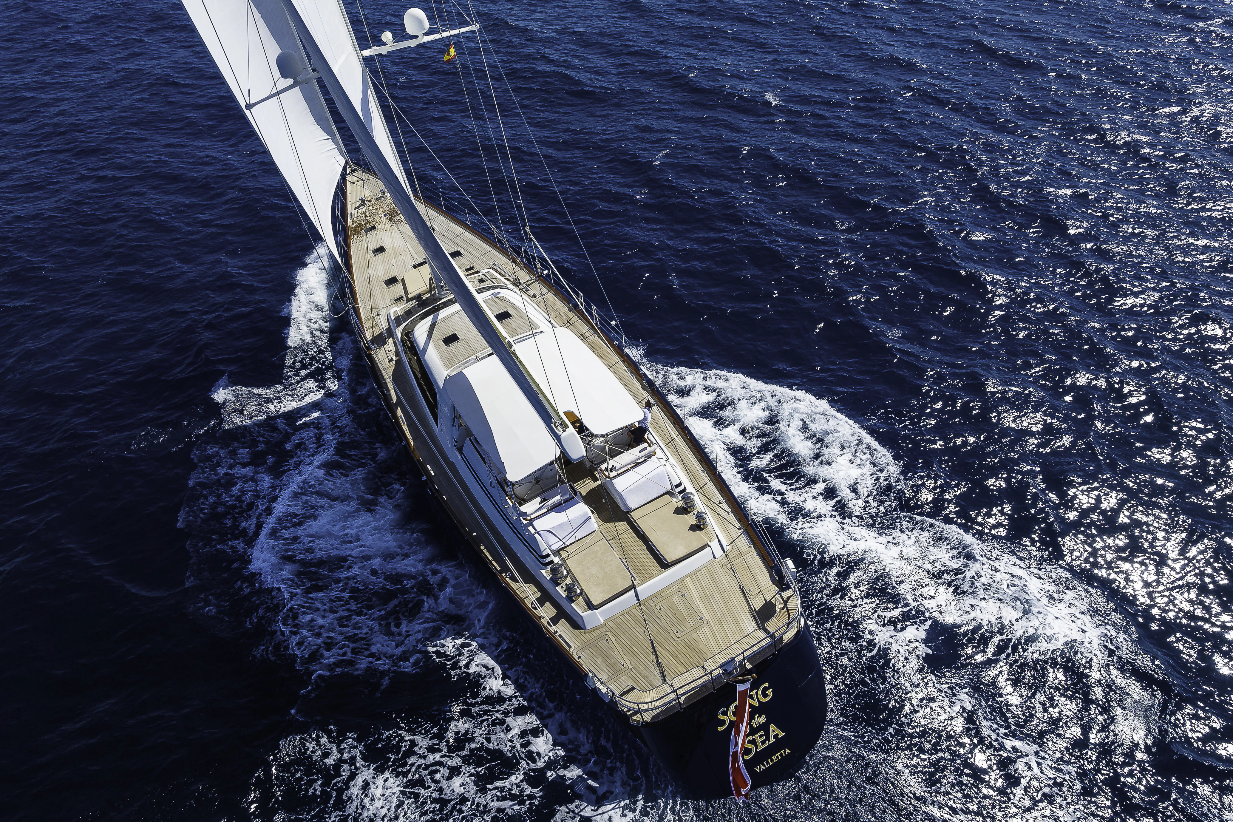 a military vehicle on the water aboard SONG OF THE SEA Yacht for Sale