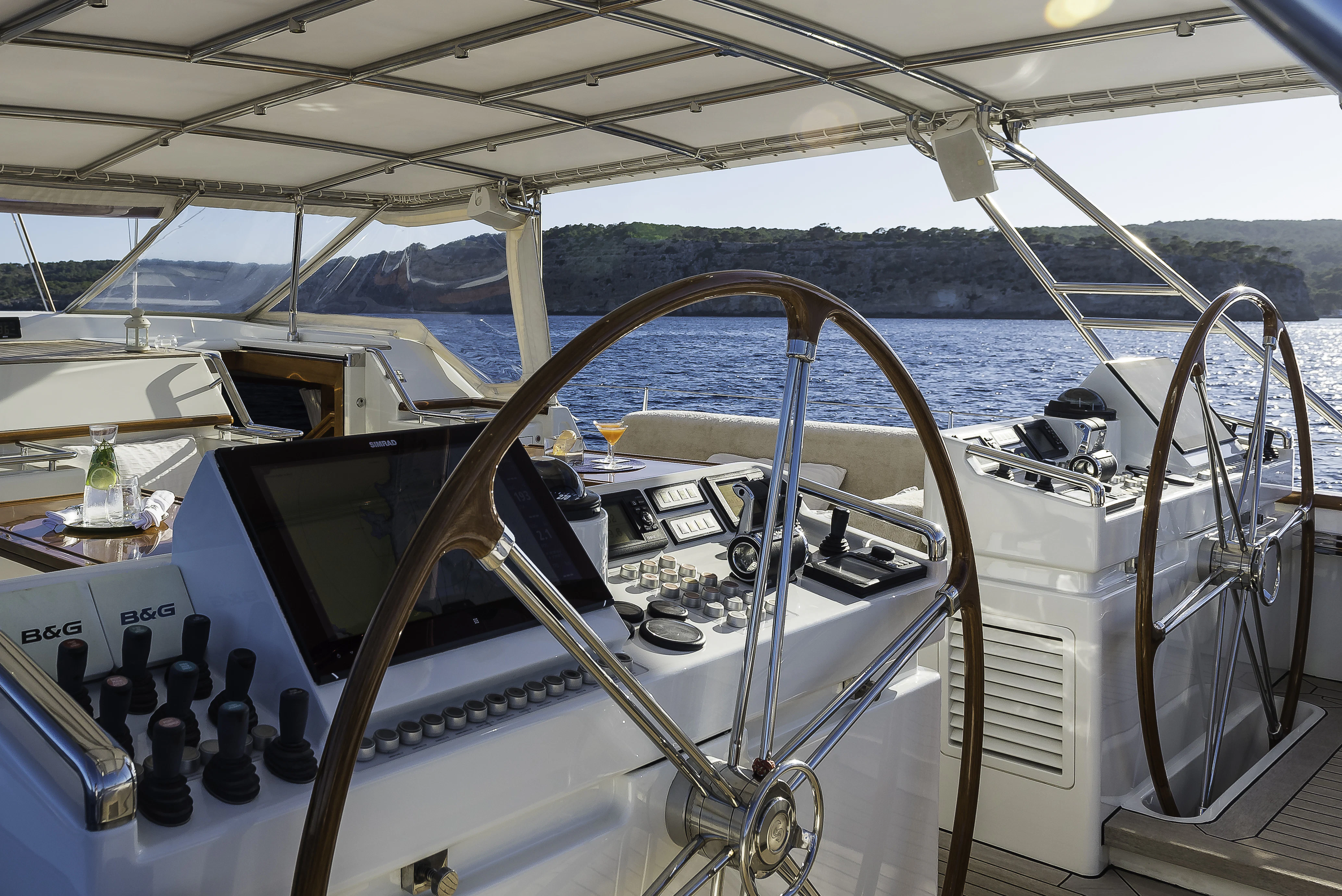 the inside of a space ship aboard SONG OF THE SEA Yacht for Sale