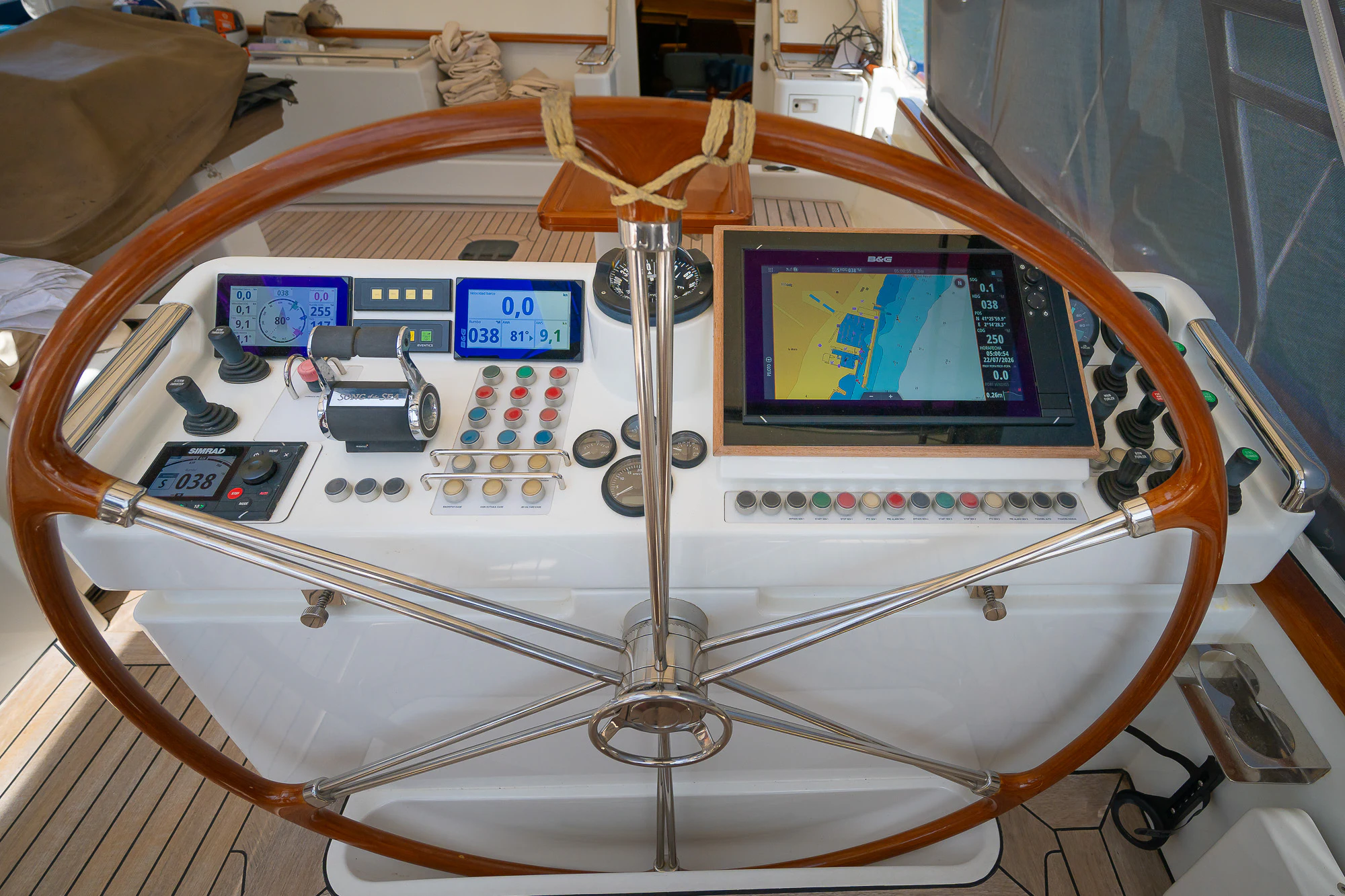 a machine with buttons and a screen aboard SONG OF THE SEA Yacht for Sale