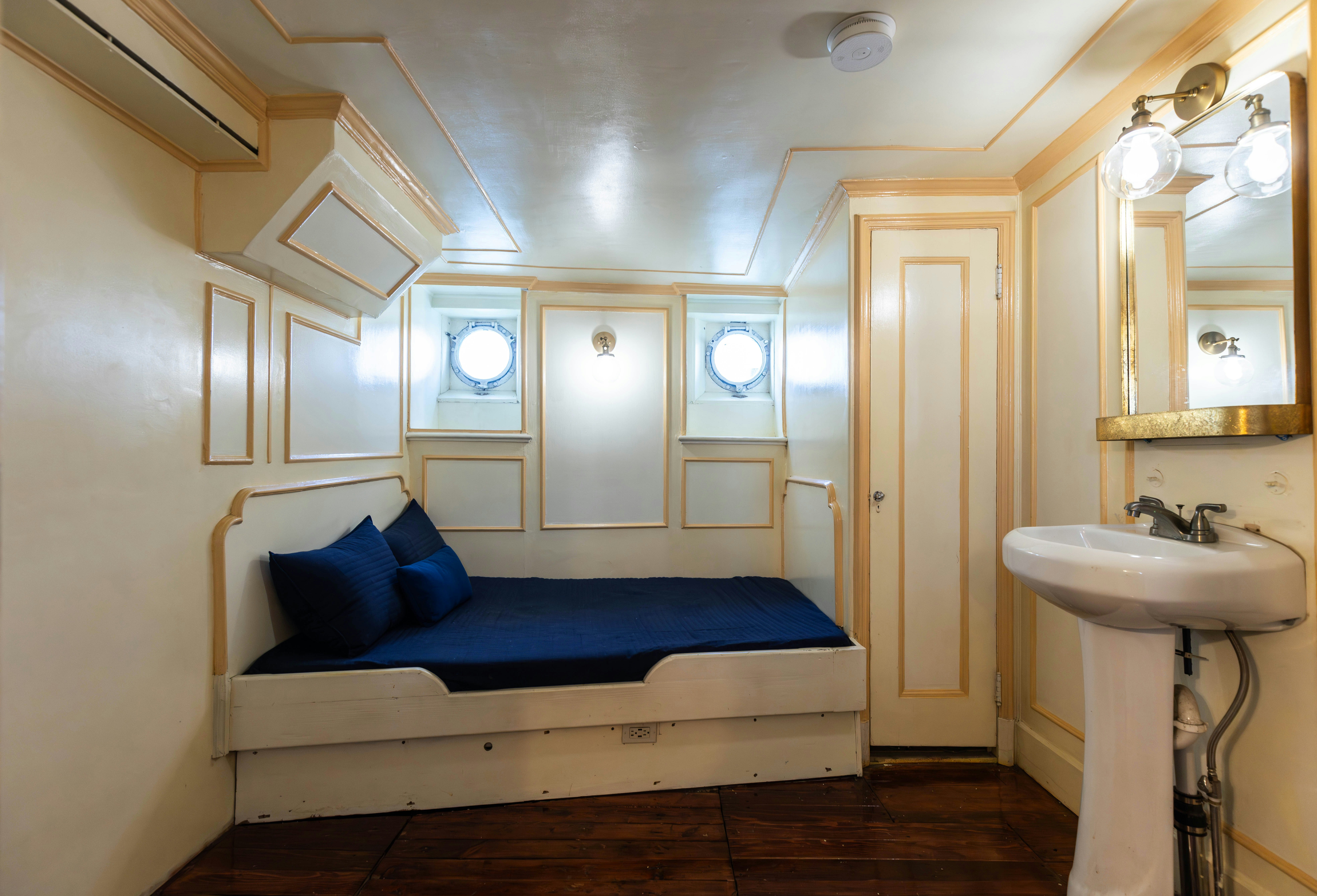 a bed in a room aboard NORTHWIND Yacht for Sale