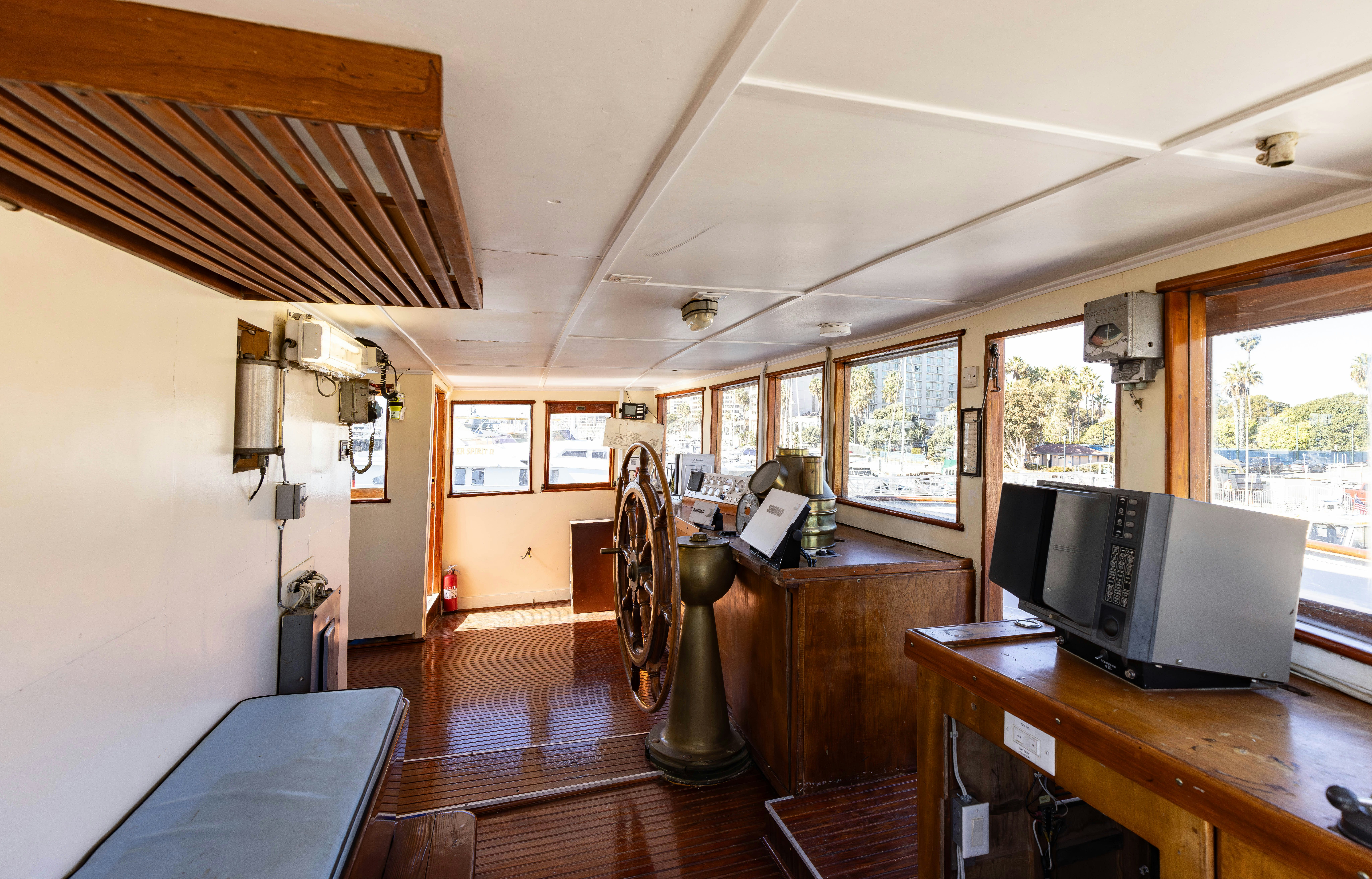 a room with a desk and computer aboard NORTHWIND Yacht for Sale