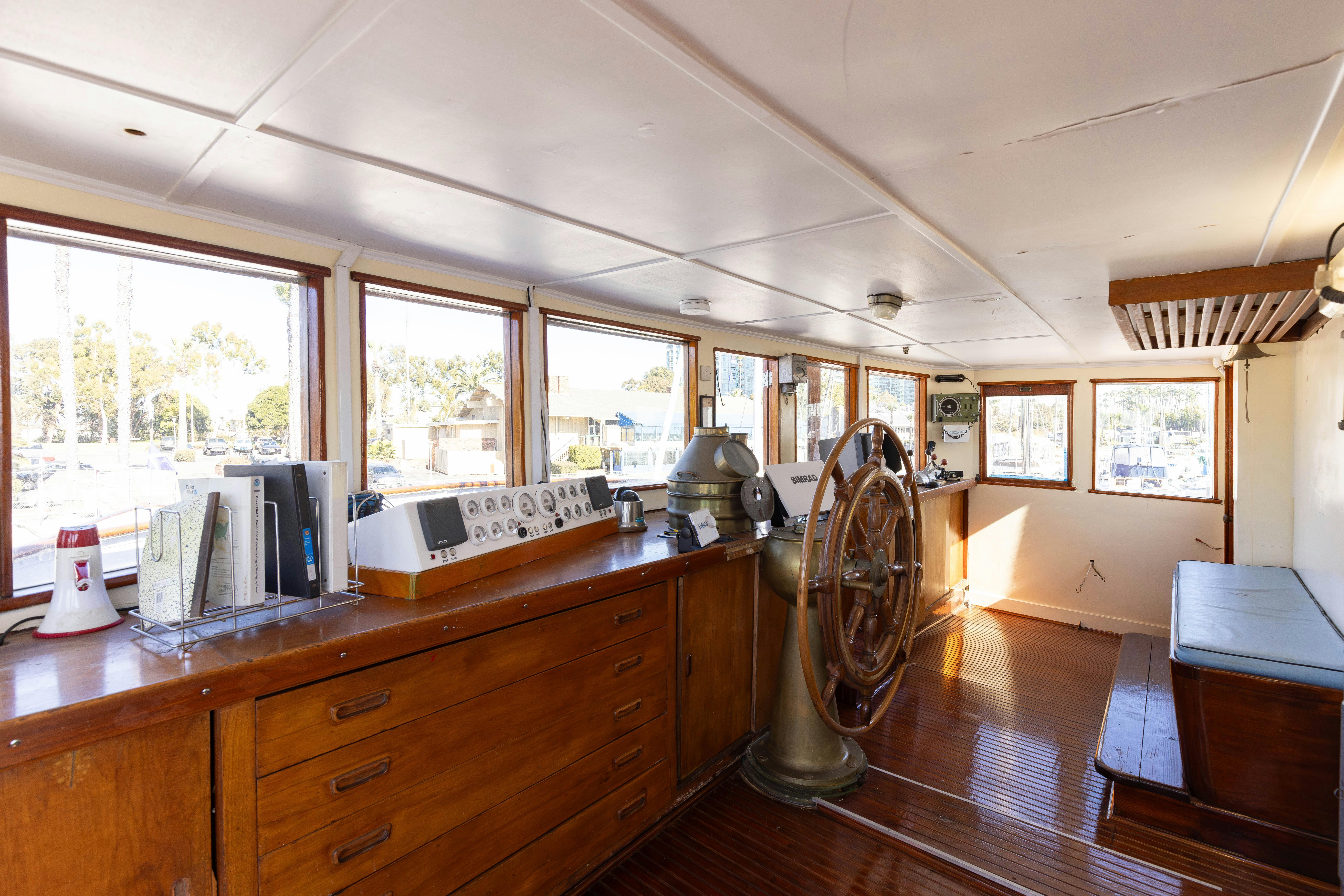 a kitchen with a large island aboard NORTHWIND Yacht for Sale