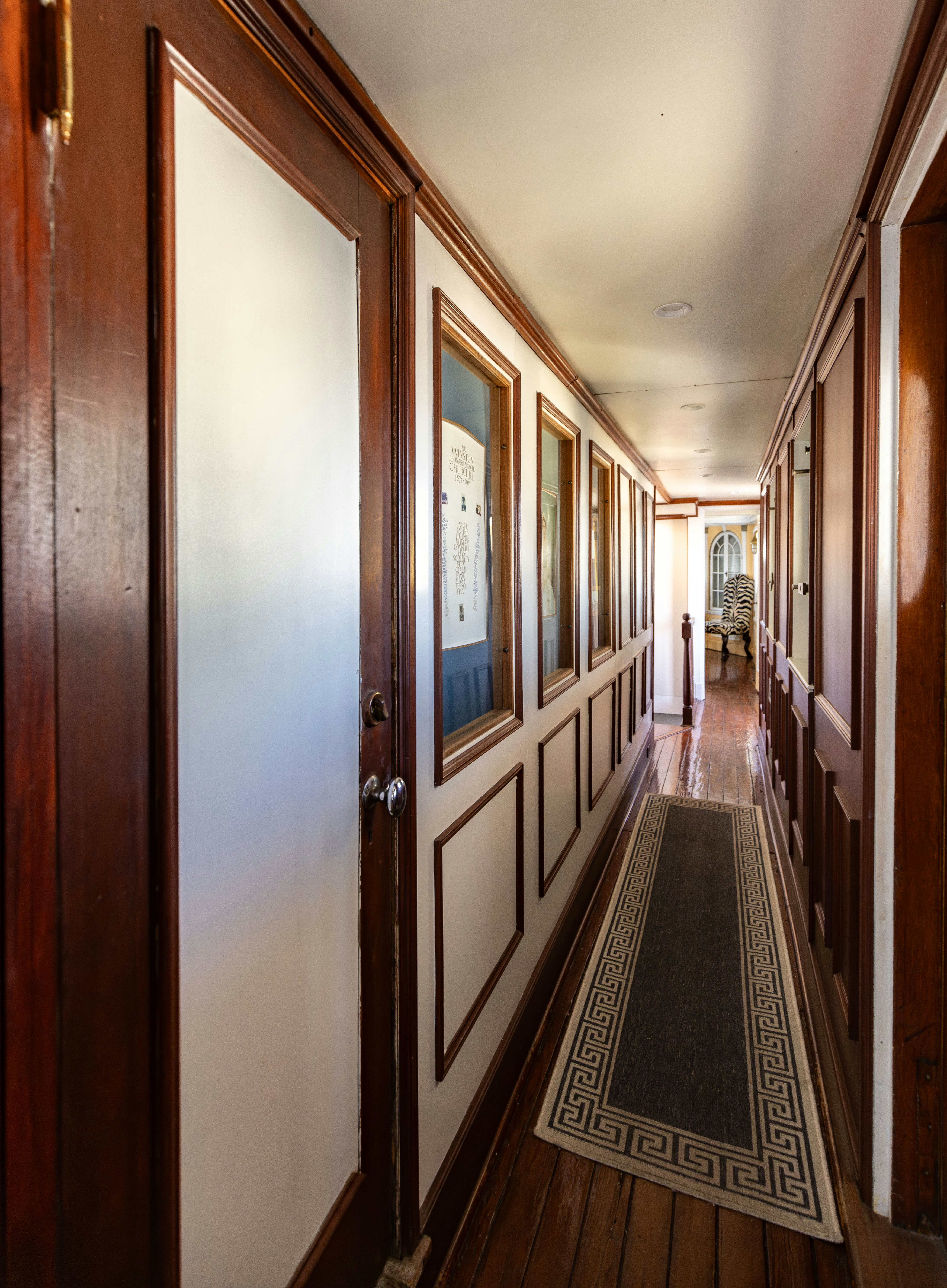 a hallway with a door aboard NORTHWIND Yacht for Sale