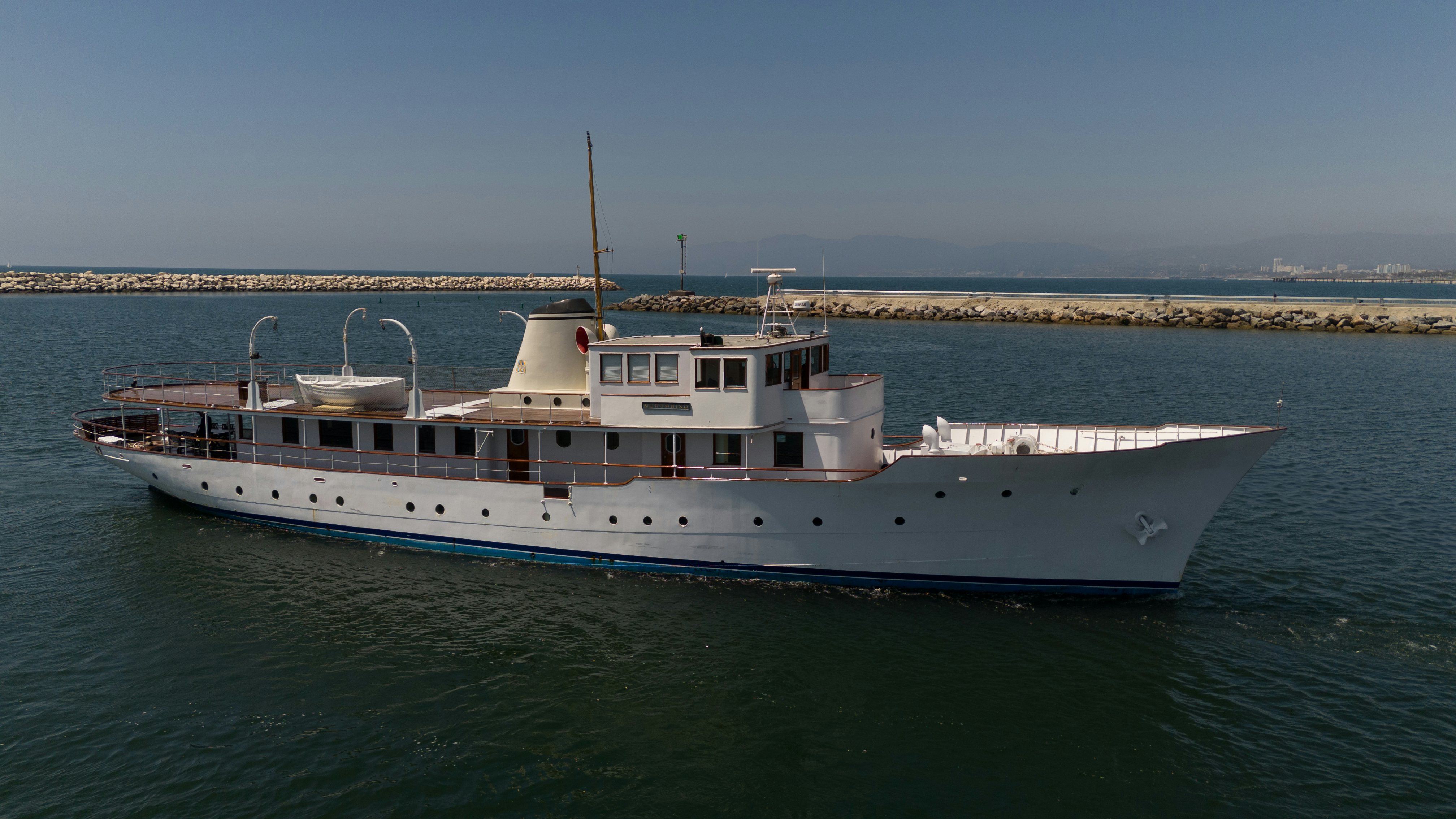 a large white boat in the water aboard NORTHWIND Yacht for Sale