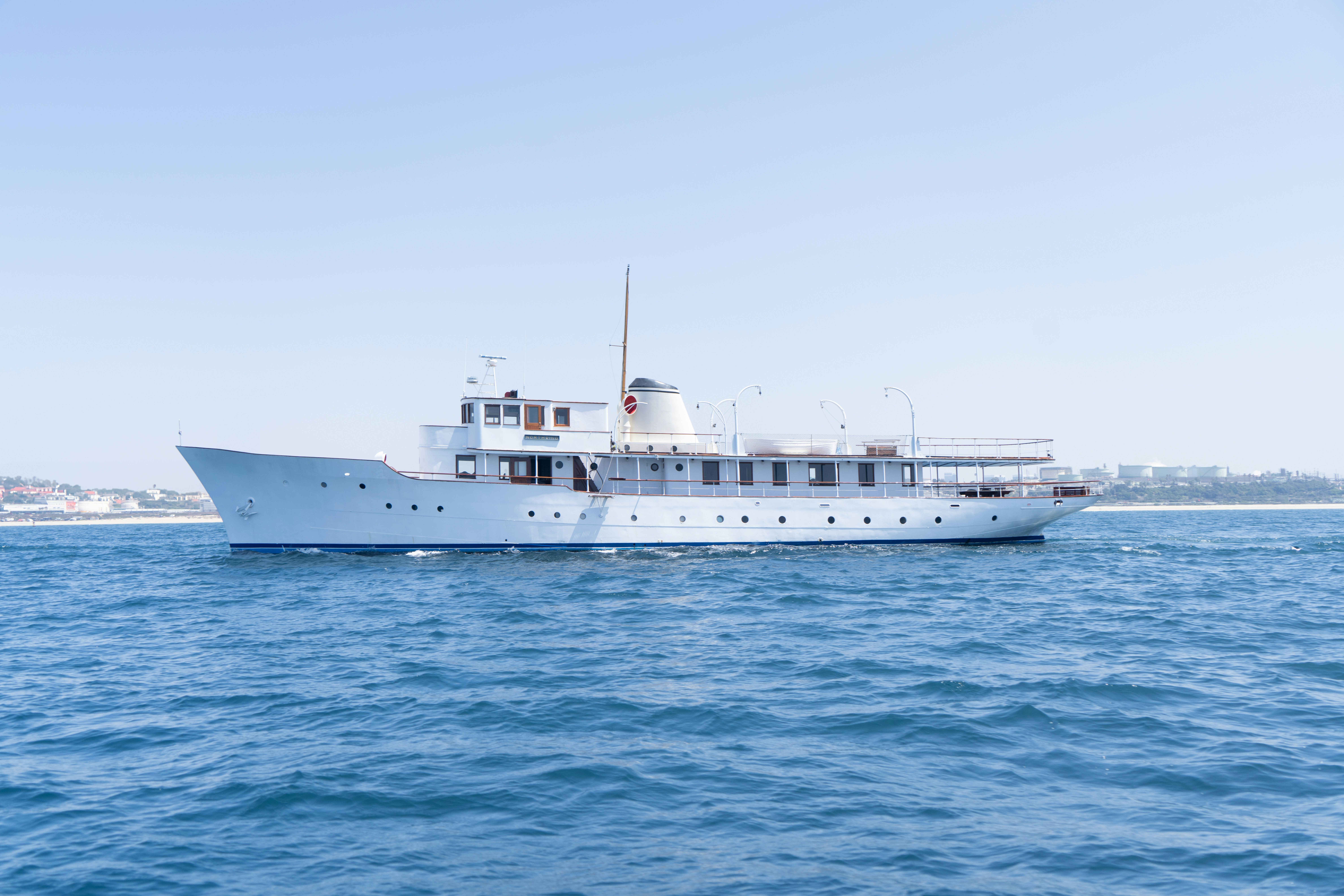 a large white boat in the water aboard NORTHWIND Yacht for Sale