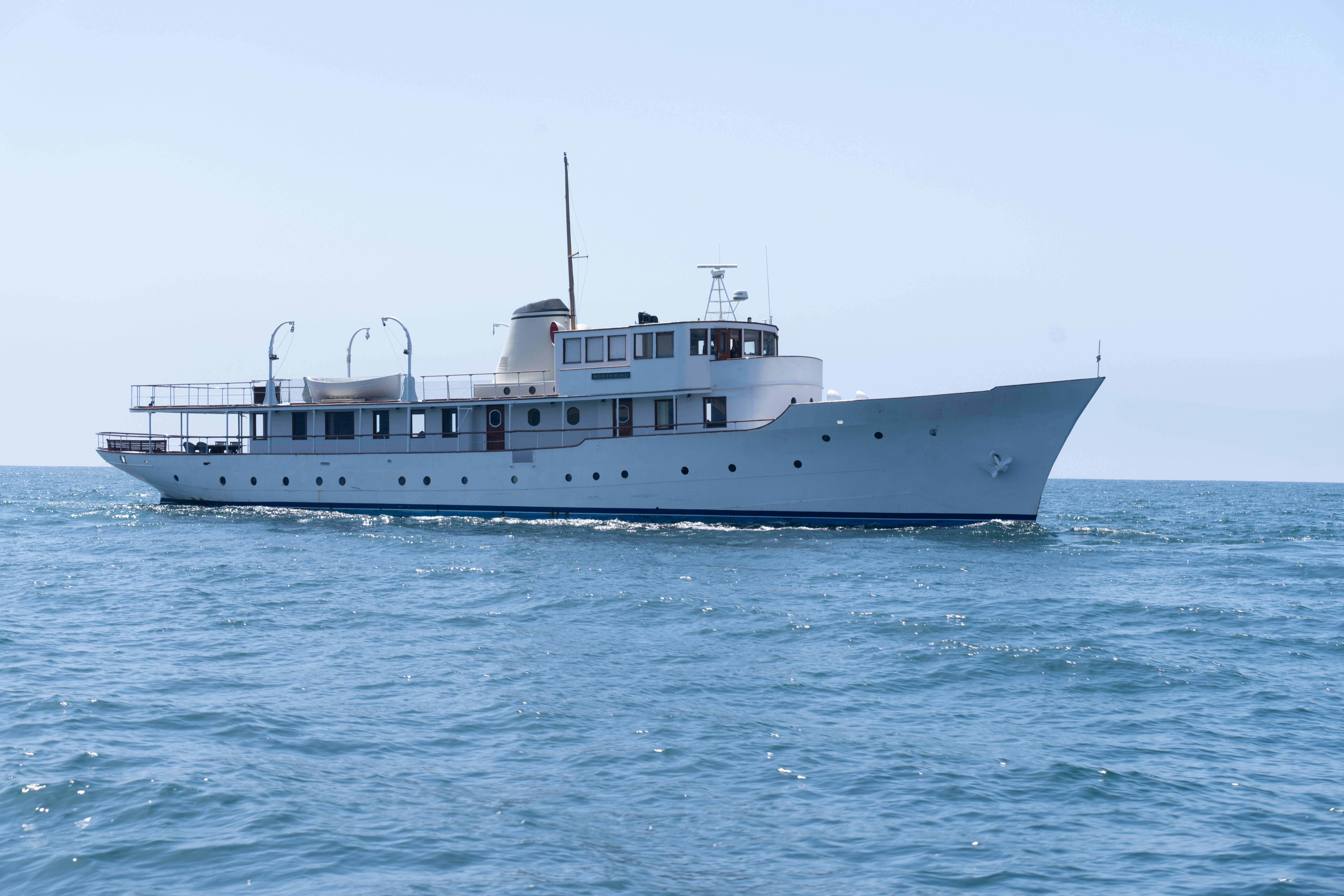 a large white boat in the water aboard NORTHWIND Yacht for Sale