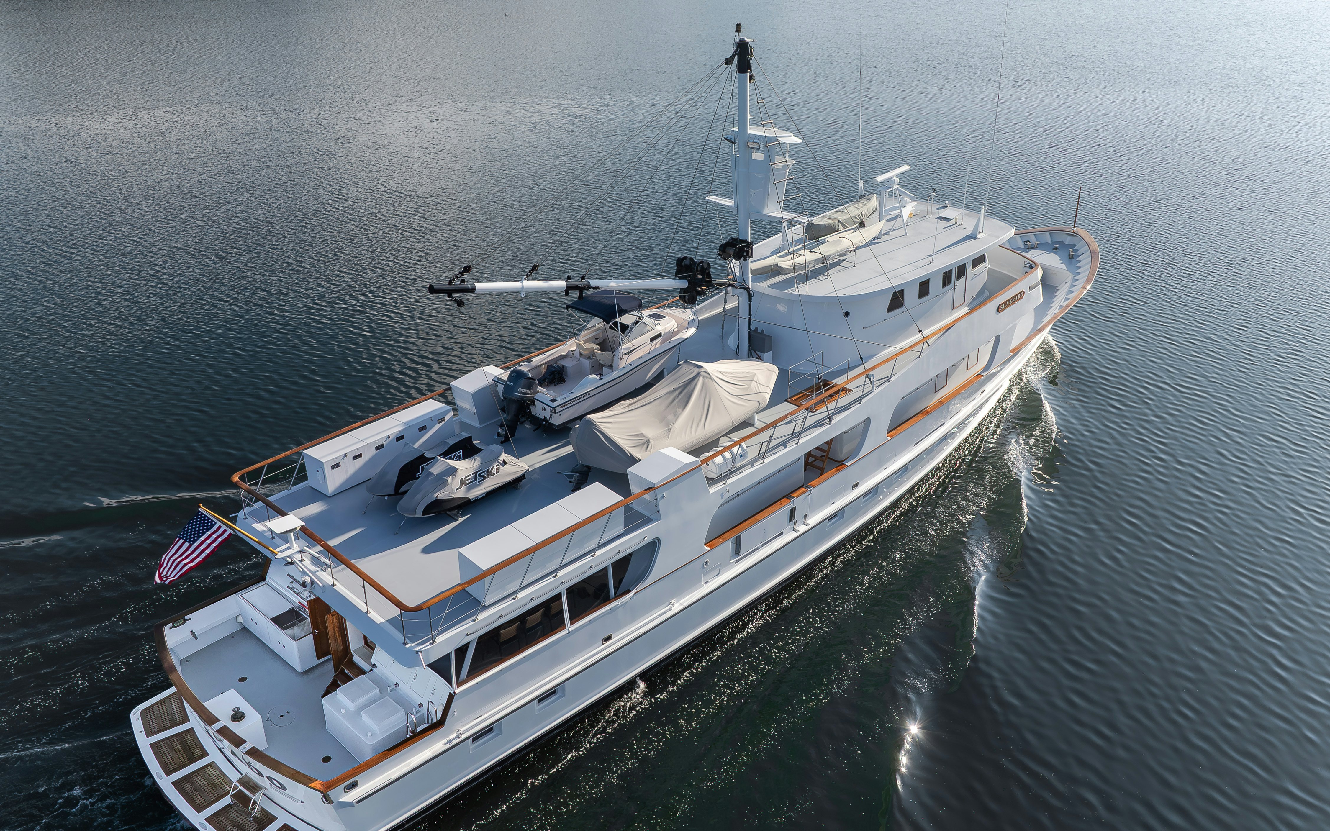 a ship in the water aboard SILVERADO Yacht for Sale
