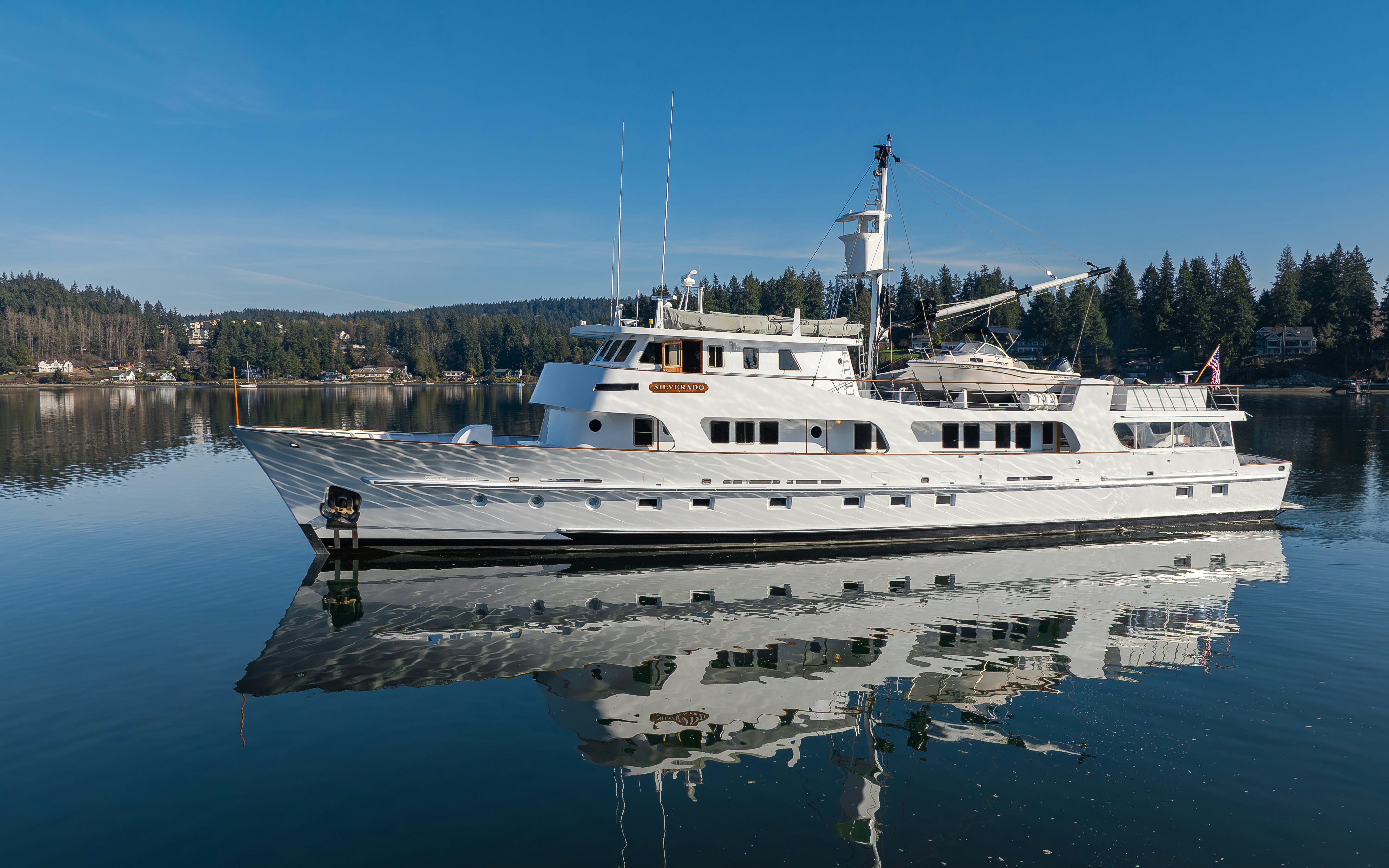 a boat on the water aboard SILVERADO Yacht for Sale