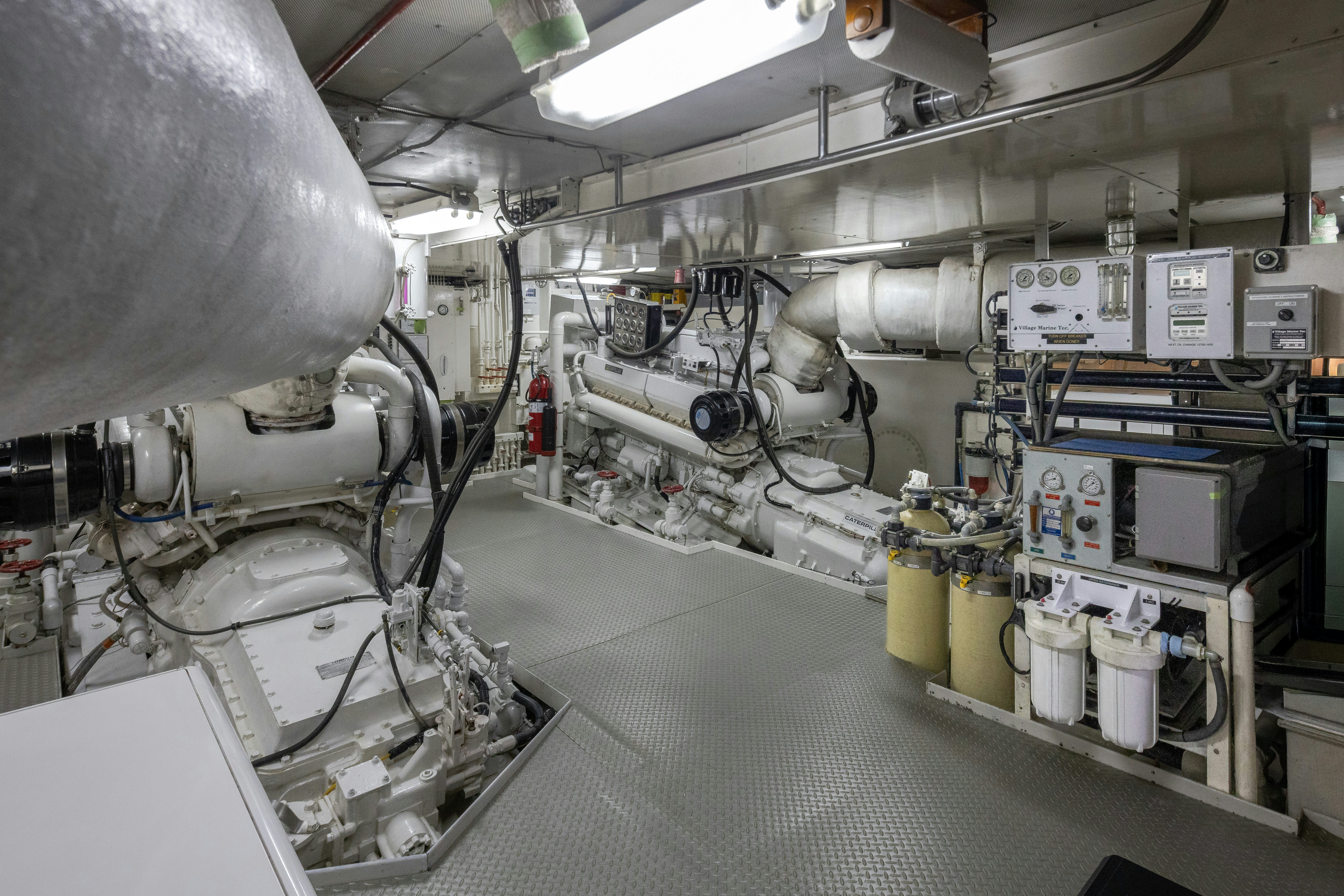 a large room with machinery aboard SILVERADO Yacht for Sale