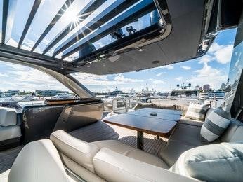 inside of a car aboard RECORD YEAR Yacht for Charter