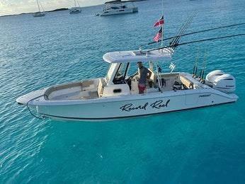 a boat in the water aboard RECORD YEAR Yacht for Charter