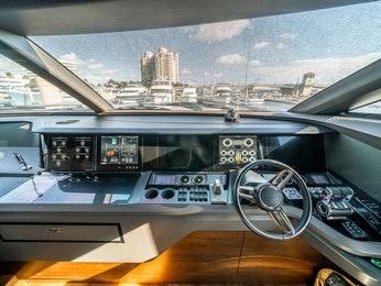 the inside of a cockpit aboard RECORD YEAR Yacht for Charter