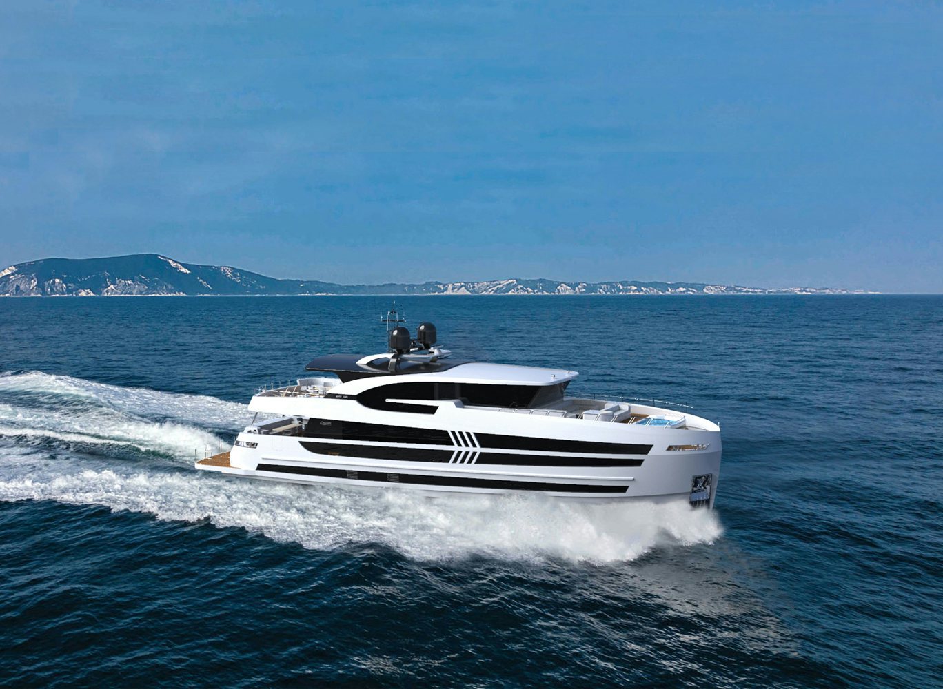 a boat on the water aboard LAZZARA UHV 100 Yacht for Sale