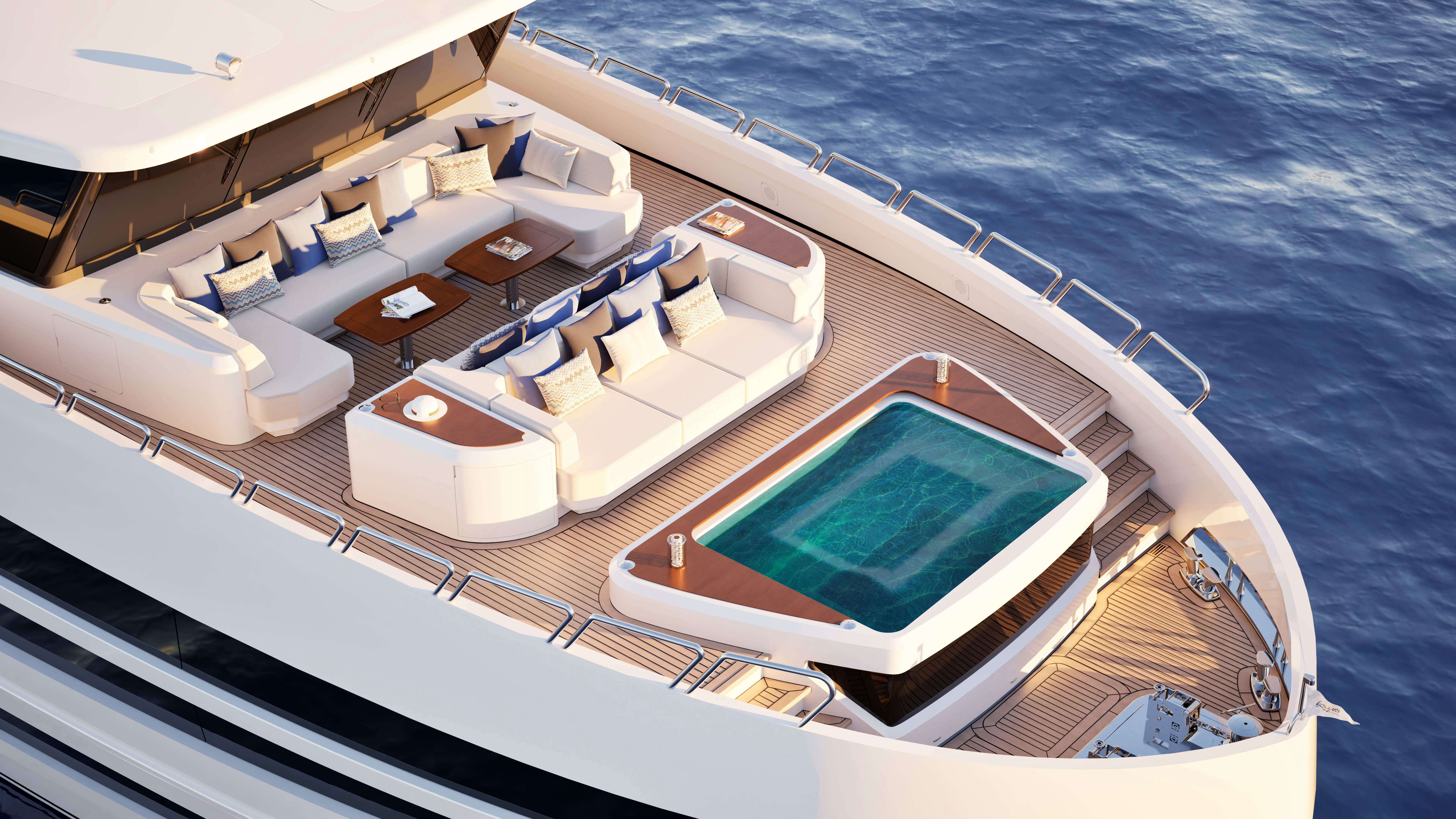 a boat on the water aboard LAZZARA UHV 100 Yacht for Sale