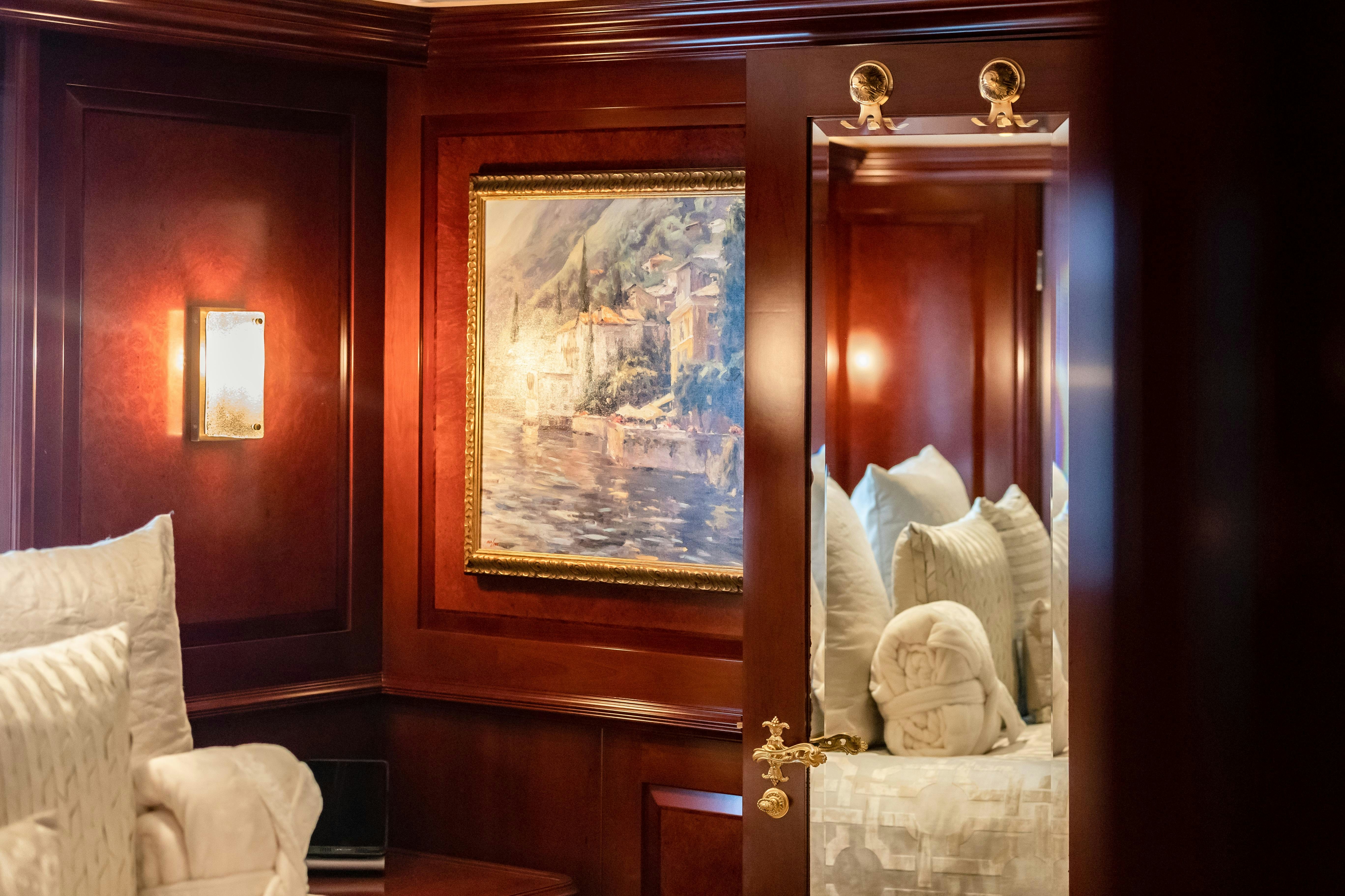 a large painting in a room aboard MISS STEPHANIE Yacht for Charter