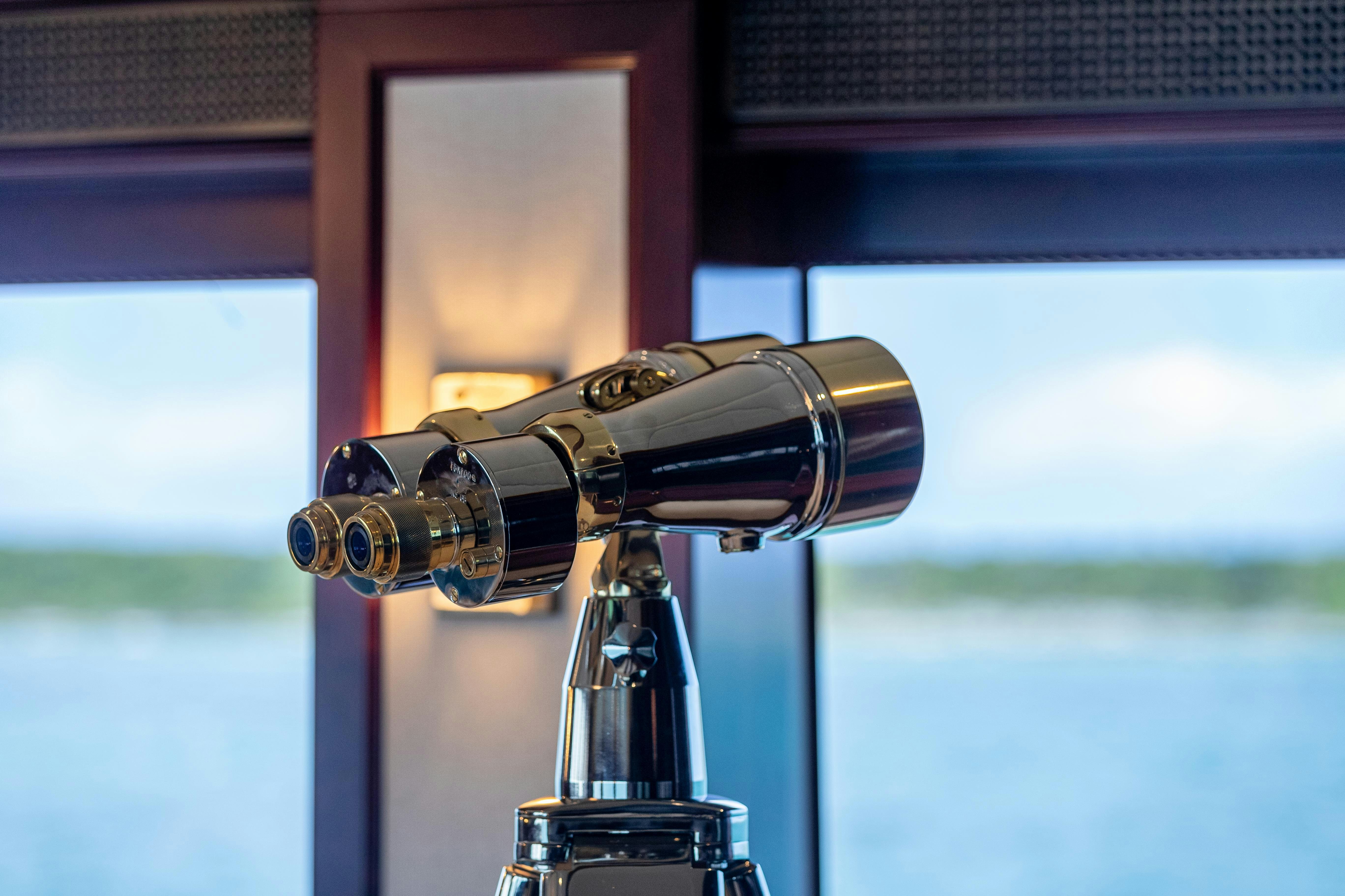 a close-up of a microscope aboard MISS STEPHANIE Yacht for Charter