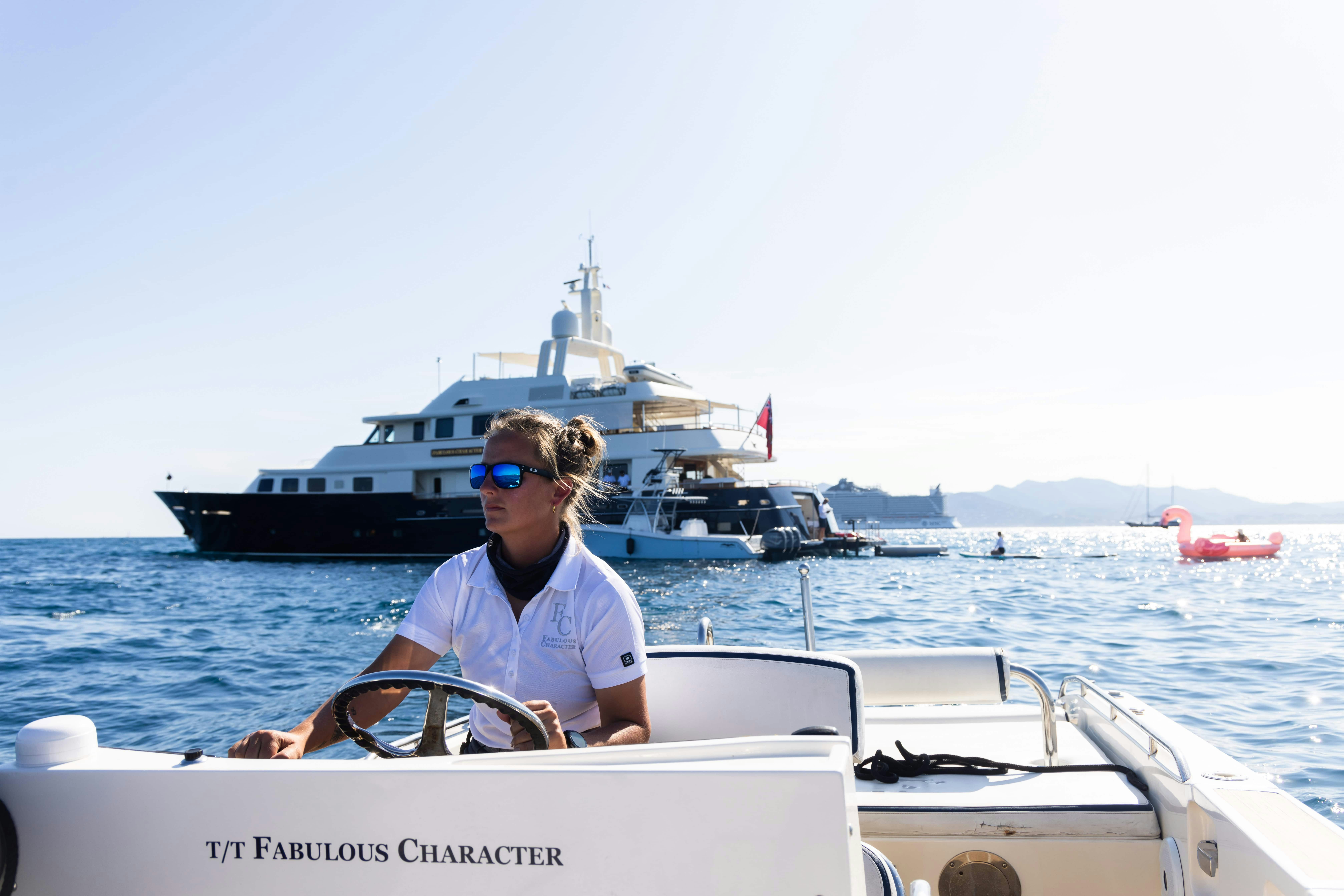 a person on a boat aboard FABULOUS CHARACTER Yacht for Charter