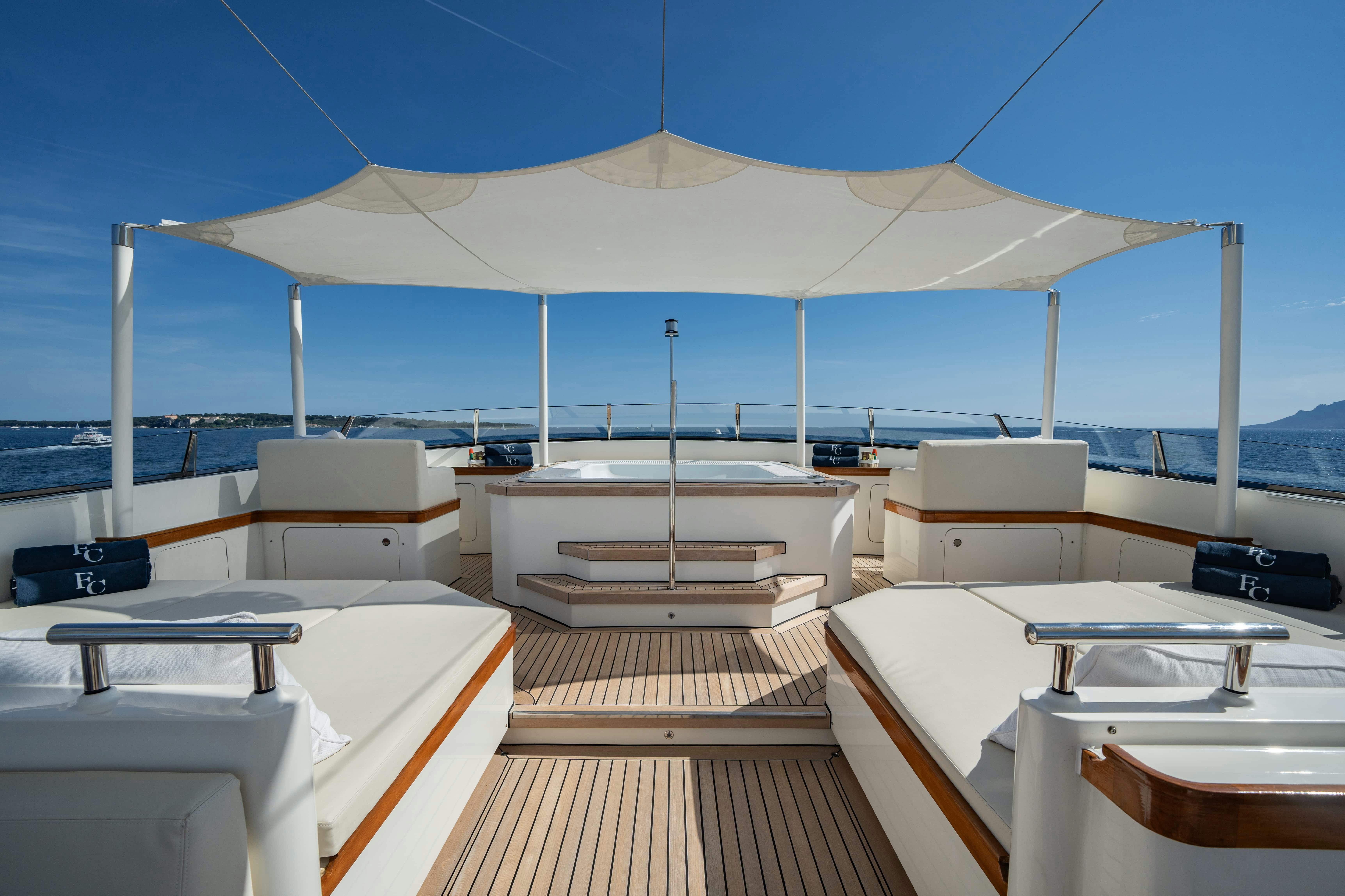 a boat on the water aboard FABULOUS CHARACTER Yacht for Charter