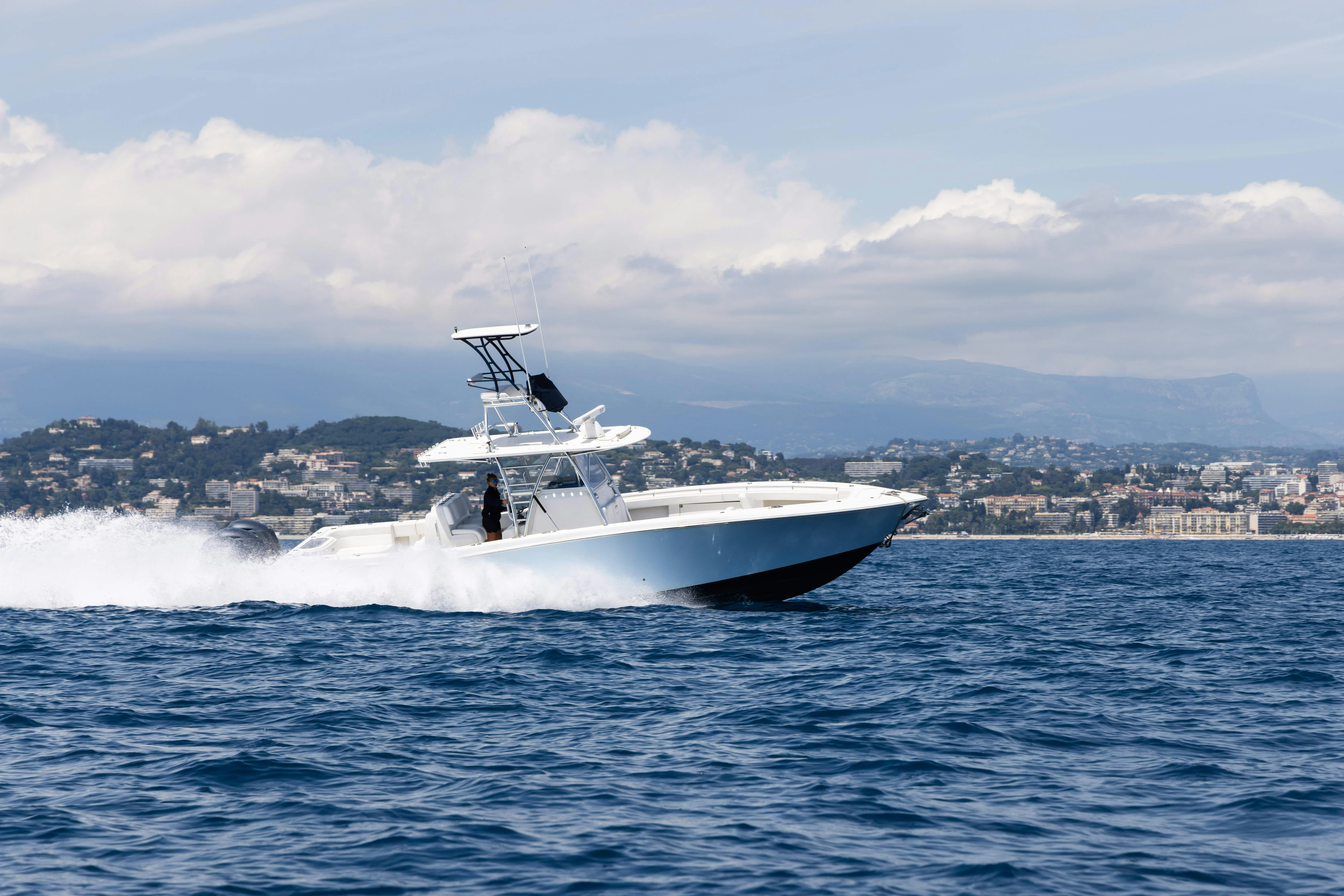 a boat on the water aboard FABULOUS CHARACTER Yacht for Charter