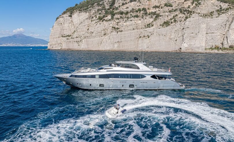 a boat on the water aboard SANDS Yacht for Charter