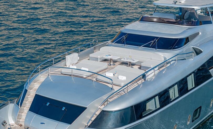 a boat on the water aboard SANDS Yacht for Charter